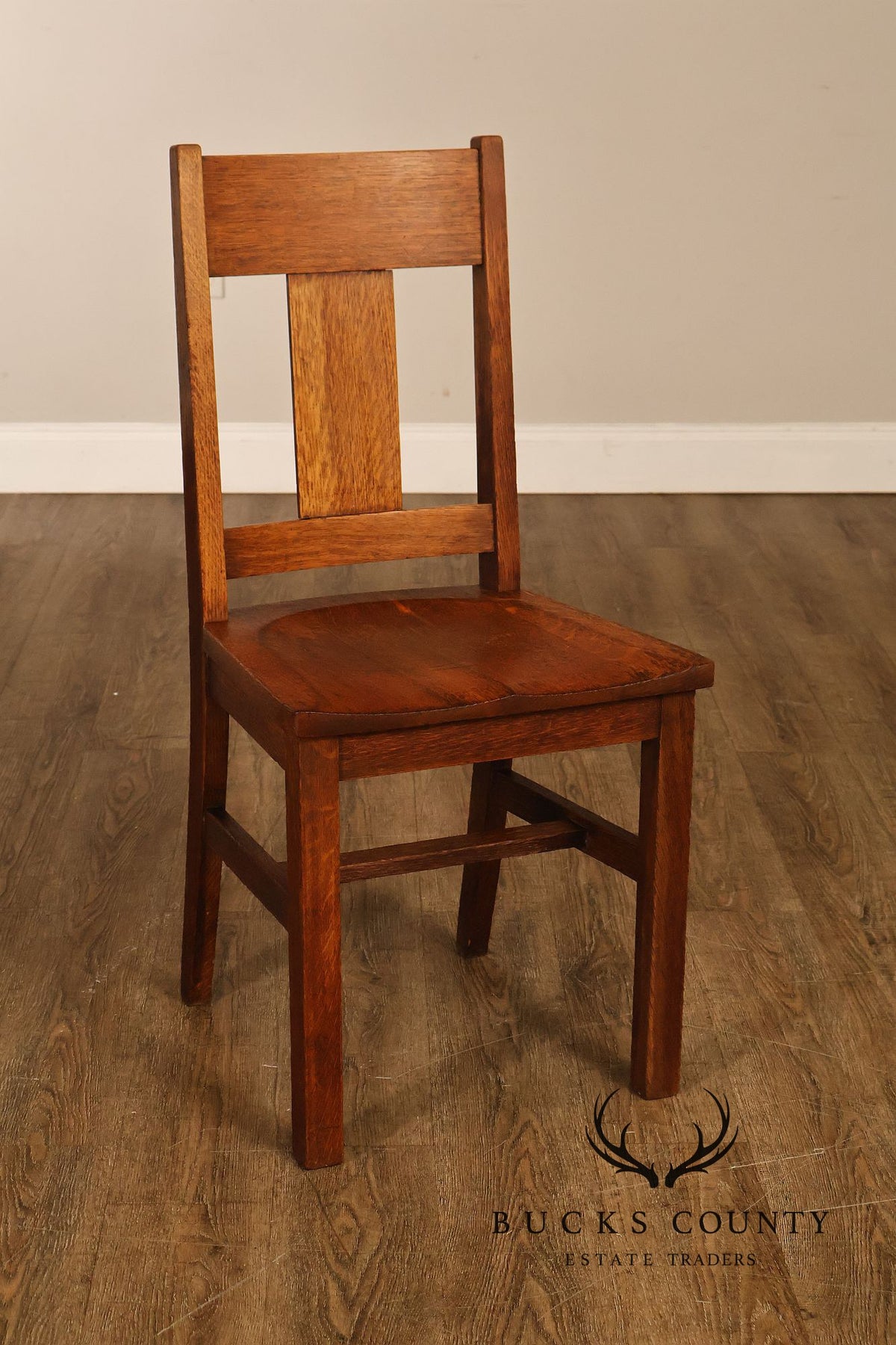 Antique Michigan Chair Company Arts And Crafts Oak Set Of Four Dining Chairs