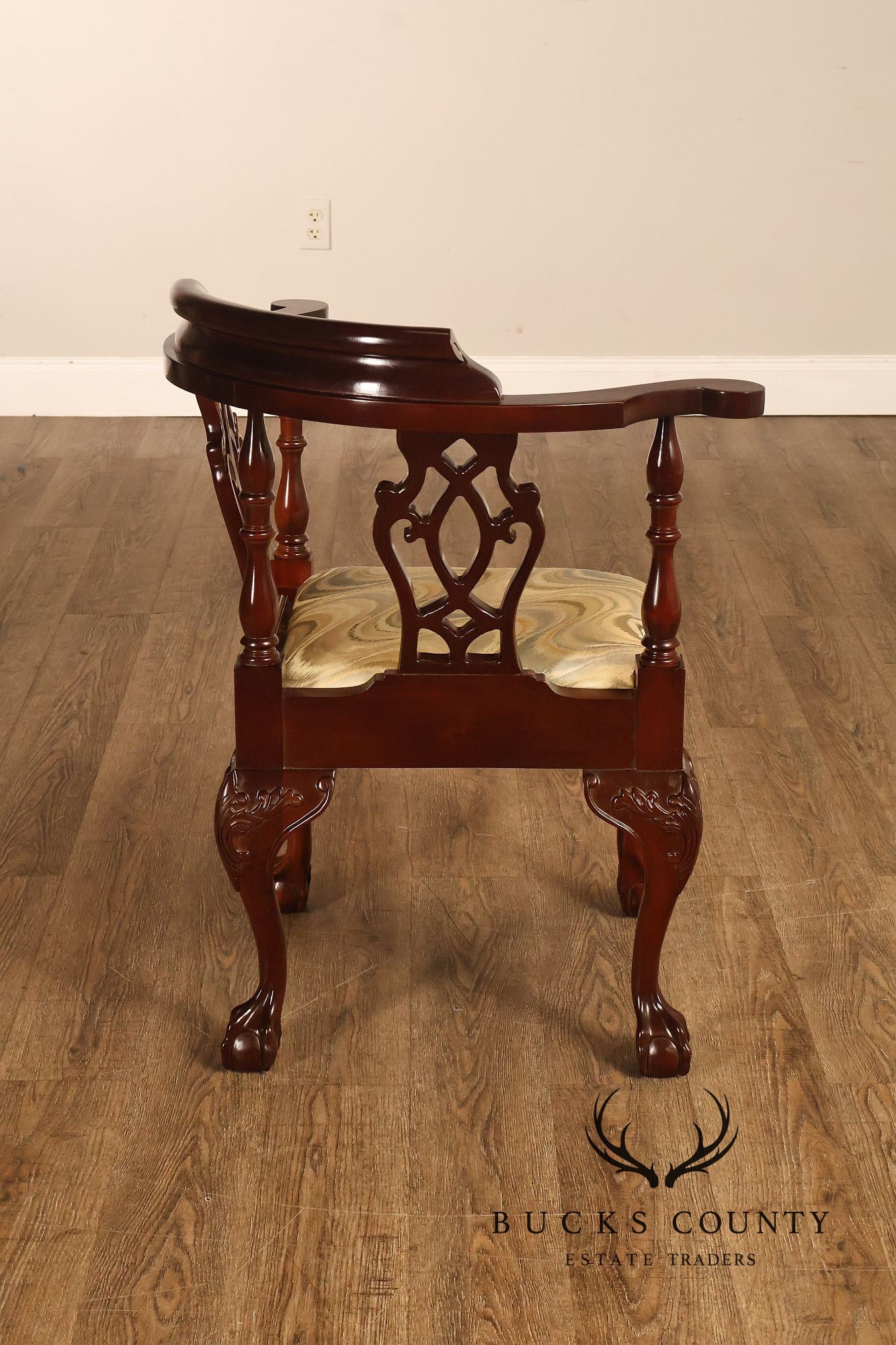 Statesville Chippendale Style Mahogany Corner Chair