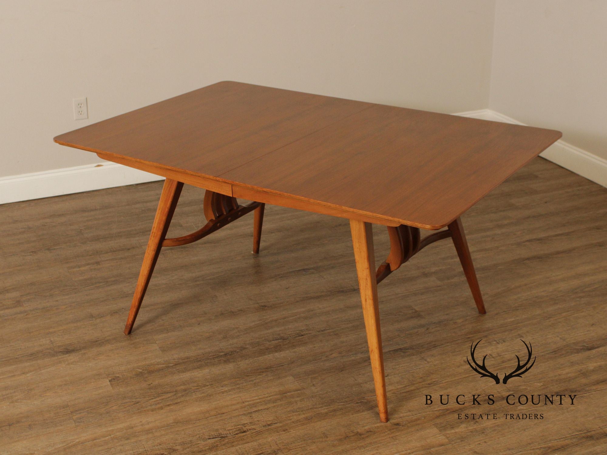 Blowing Rock Mid Century Modern Expandable Walnut Dining Table