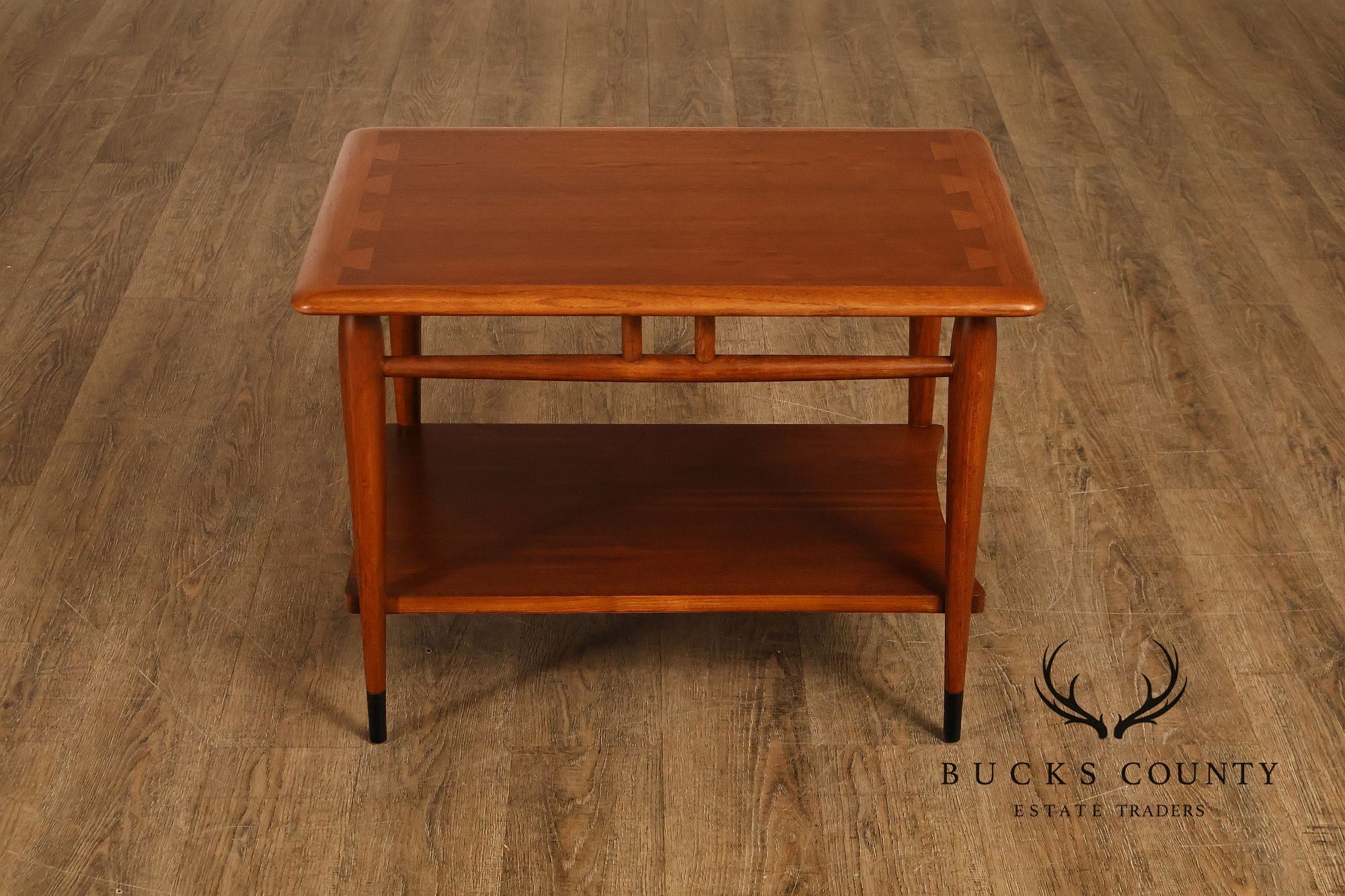 Lane Acclaim Mid Century Modern Walnut And Oak Two-Tier End Table