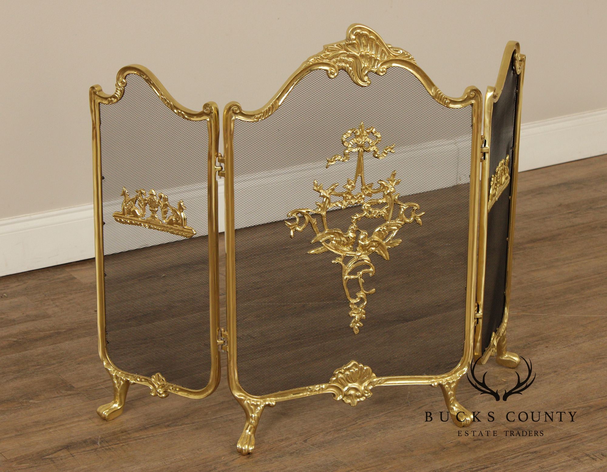 Rococo Style Quality Brass Fireplace Screen