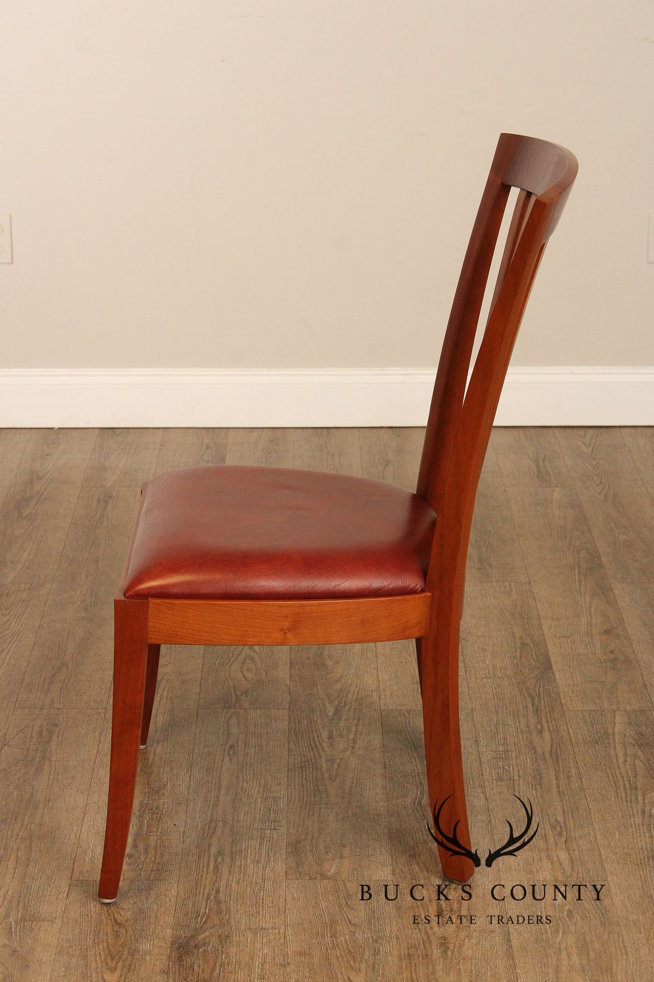 Stickley Metropolitan Collection Cherry and Leather Side Chair