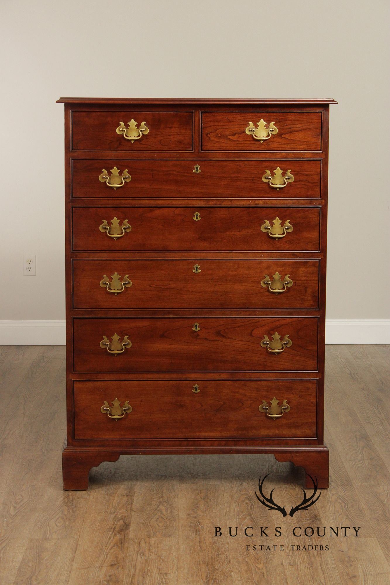 Stickley Chippendale Style Cherry Tall Chest