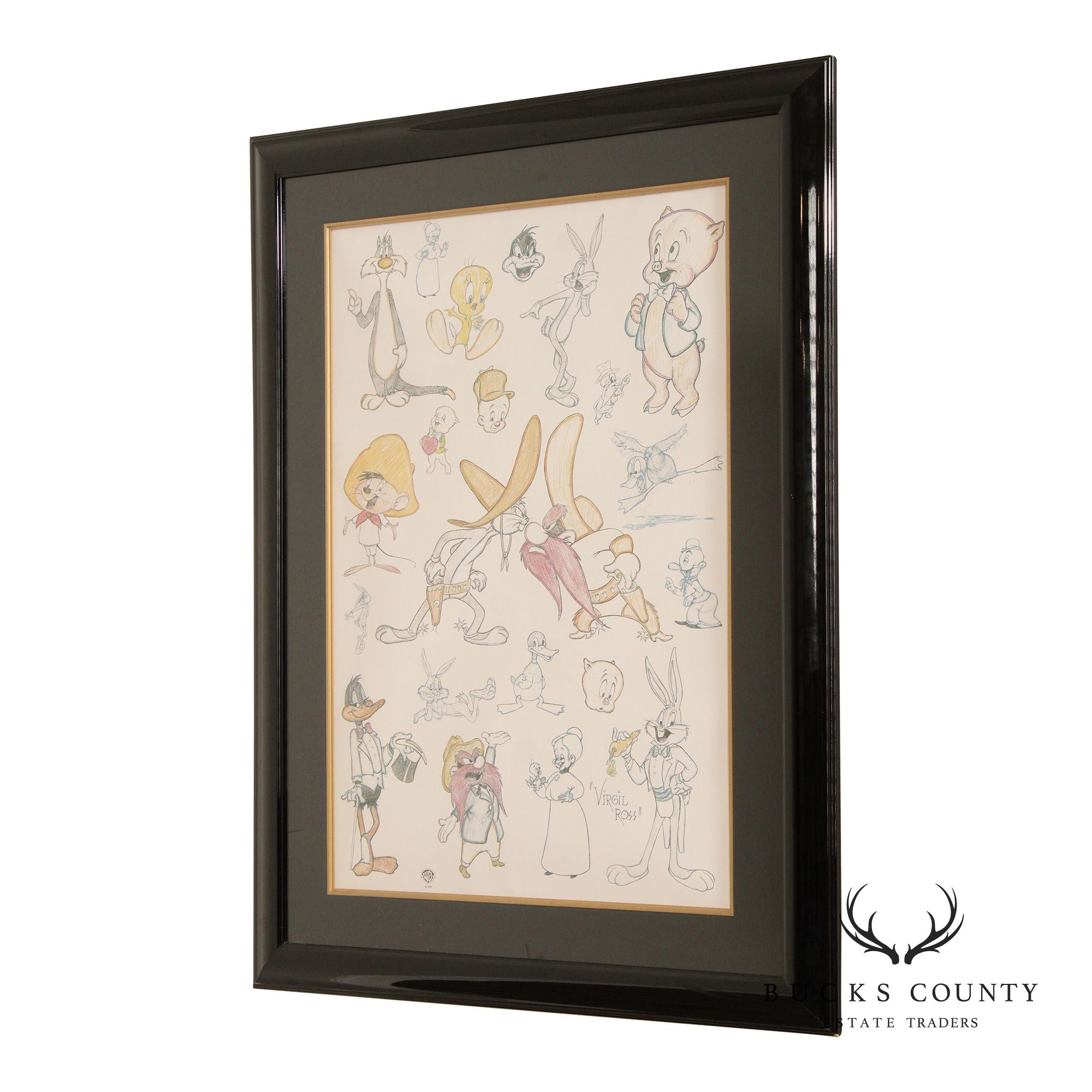 Virgil Ross Looney Tunes Character Sketch Lithograph