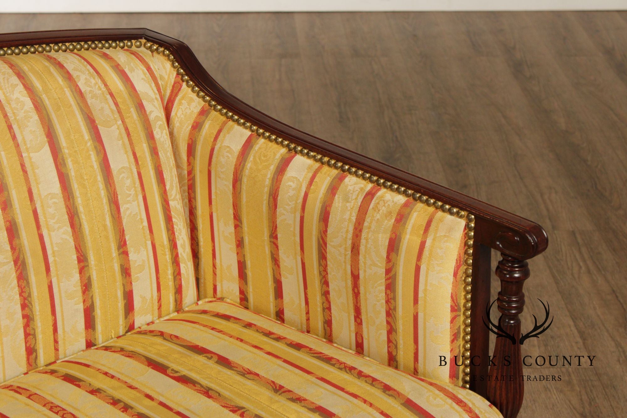 Sheraton Style Upholstered Mahogany Sofa