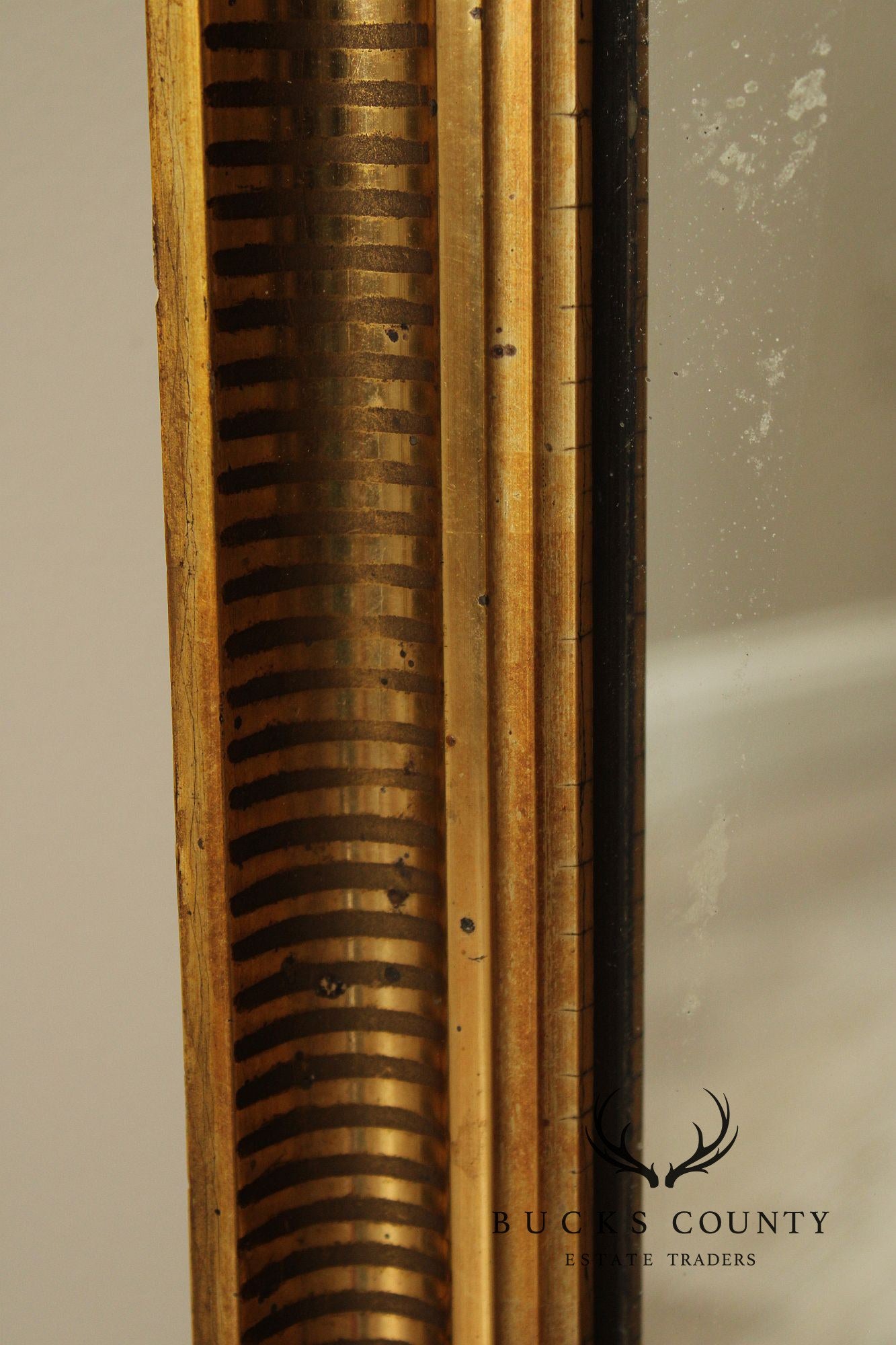 Vintage Giltwood Rectangular Wall Or Over Mantle Mirror