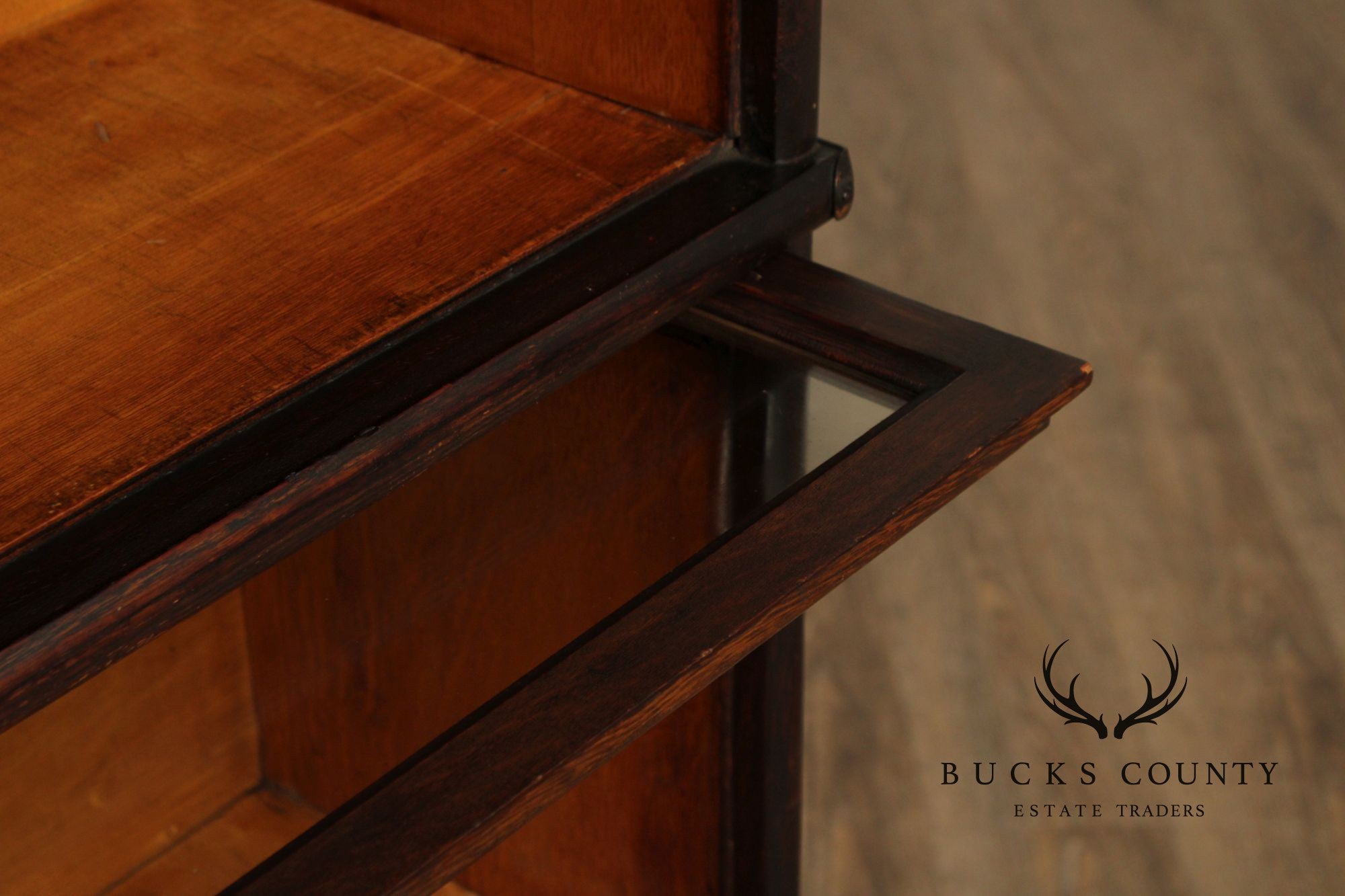 Macey Antique Oak Four-Stack Barrister Bookcase