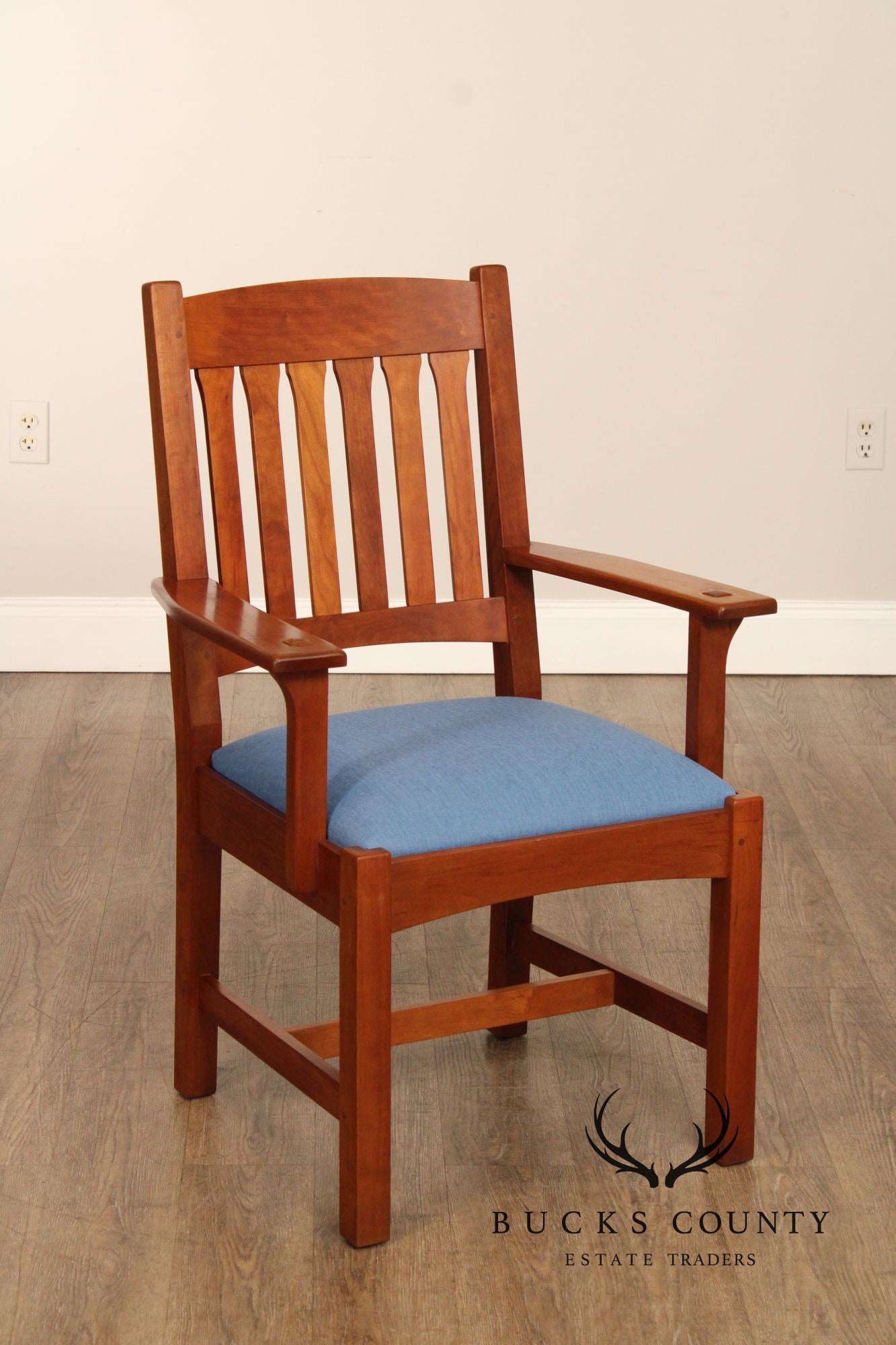 Stickley Mission Collection Pair of Cherry Cottage Dining Armchairs