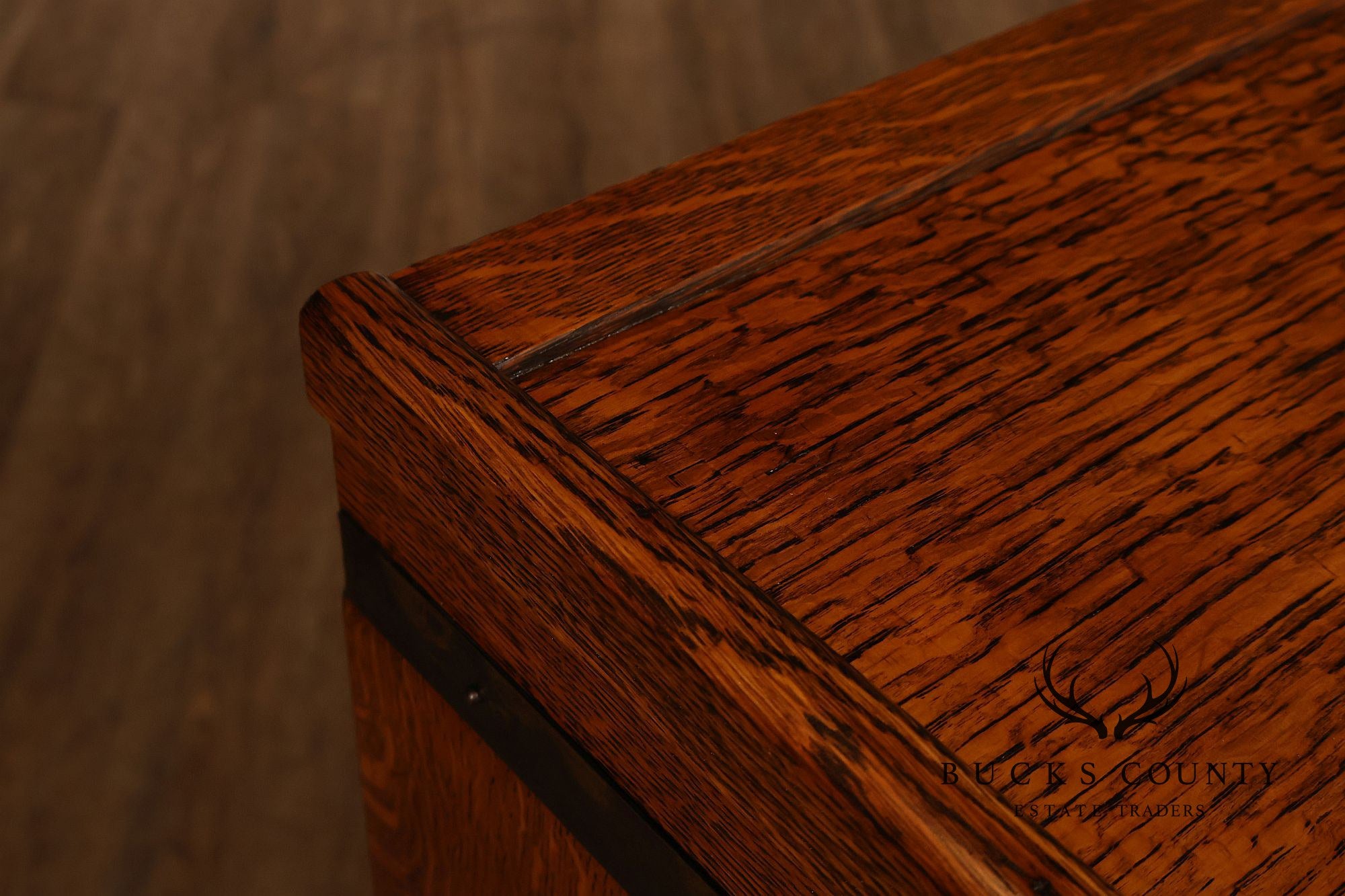 Globe-Wernicke Antique Oak Two-Stack Barrister Bookcase With Drawer Base