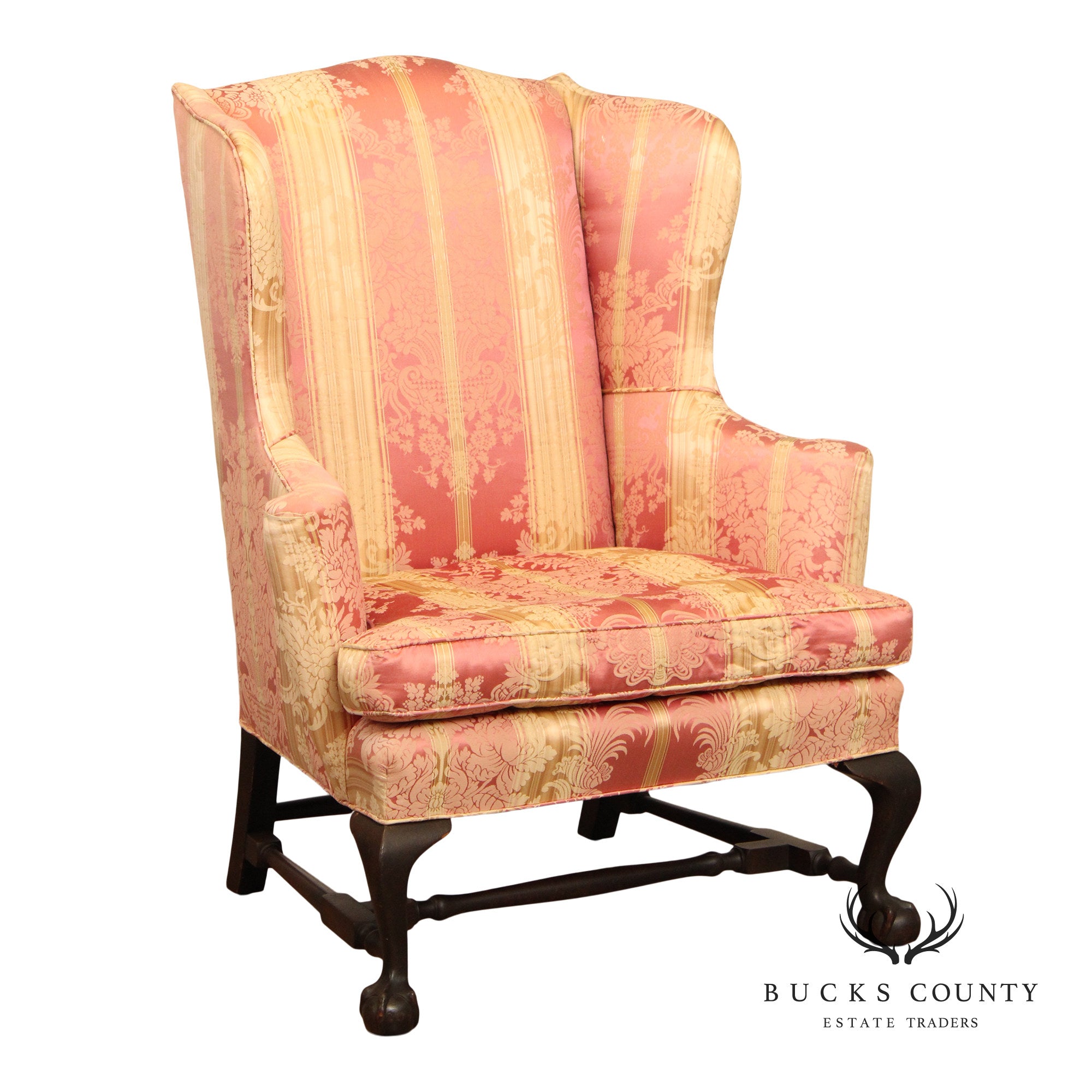 Chippendale Style Ball and Claw Foot Wing Chair