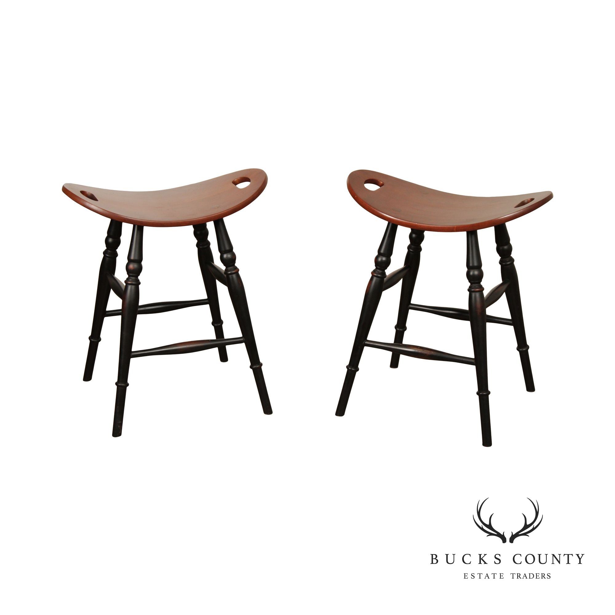 Zimmerman Heirloom Collection Transitional Style Cherry Saddle Counter Stools