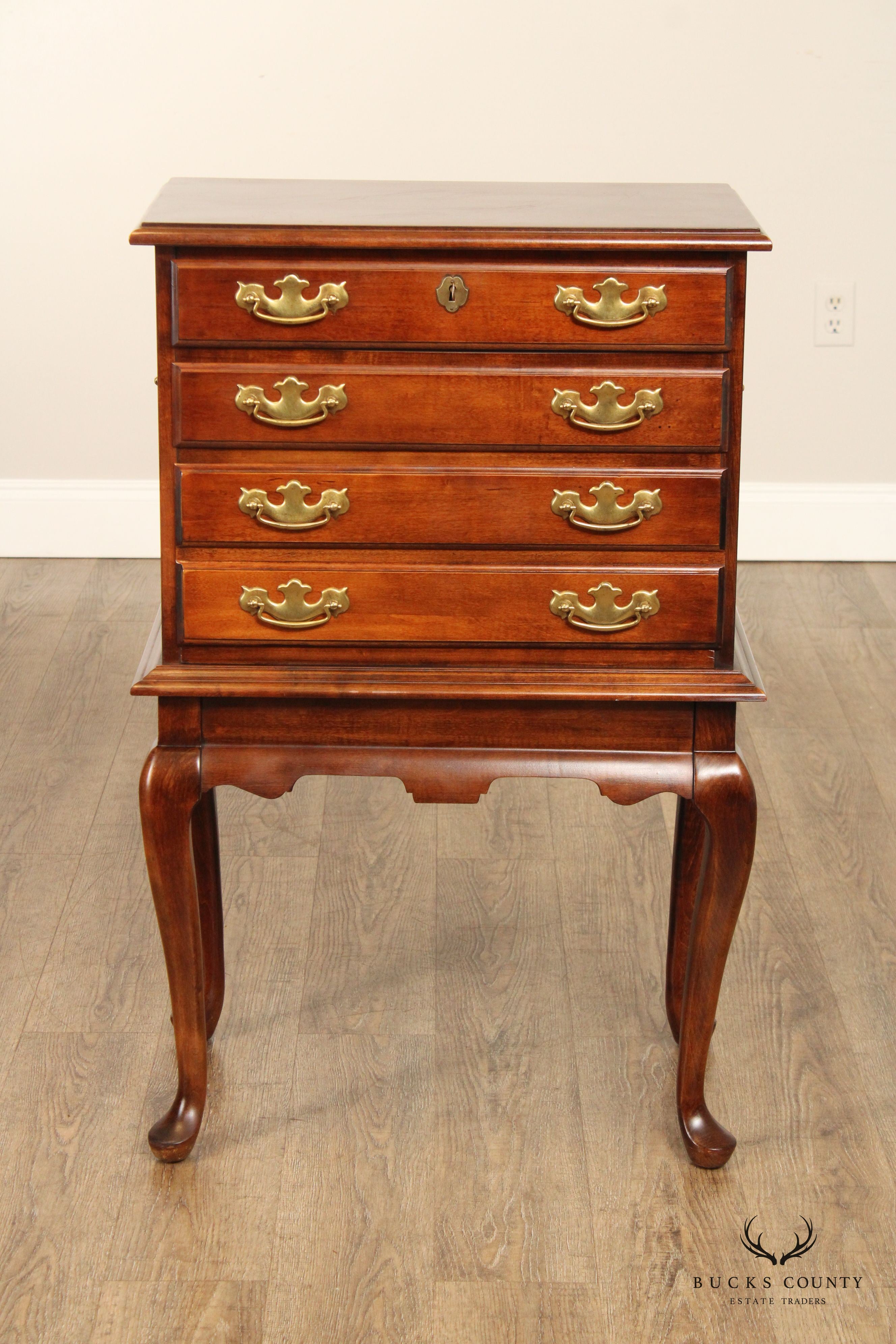 Queen Anne Style Cherry Silver Chest