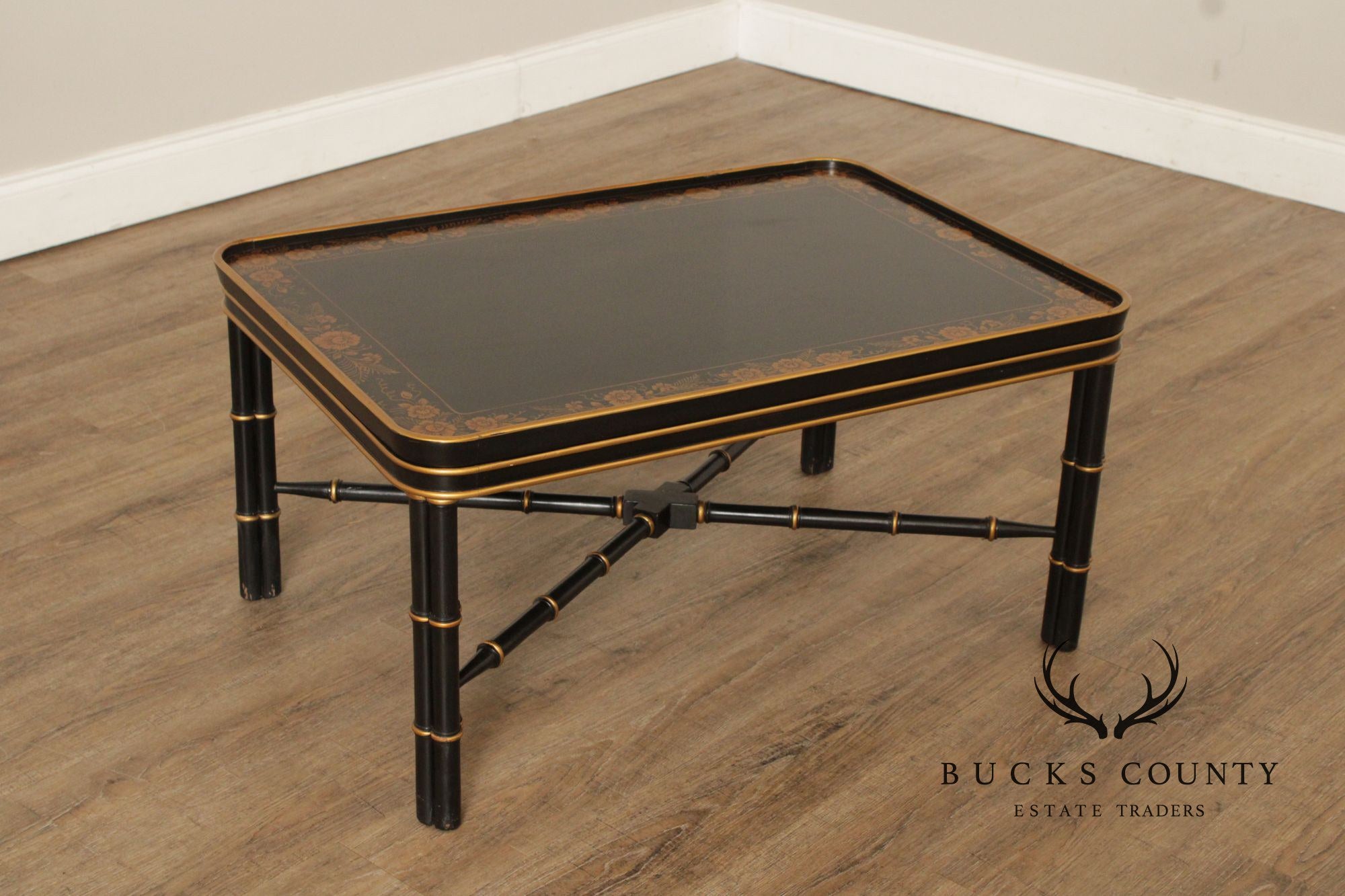 Wellington Hall Chinoiserie Decorated Faux Bamboo Coffee Table