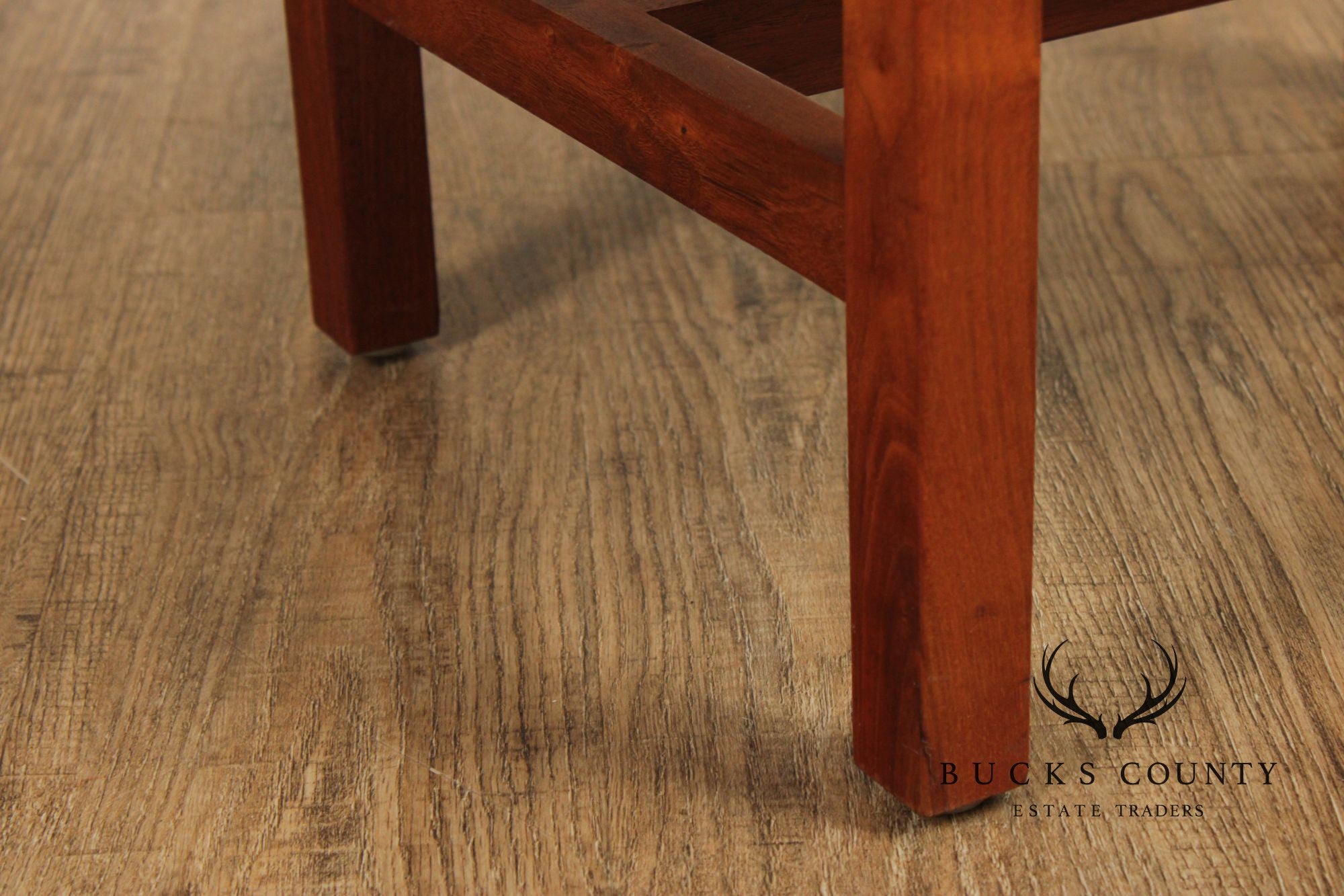 Jens Risom Mid Century Modern Pair Of Walnut Stools