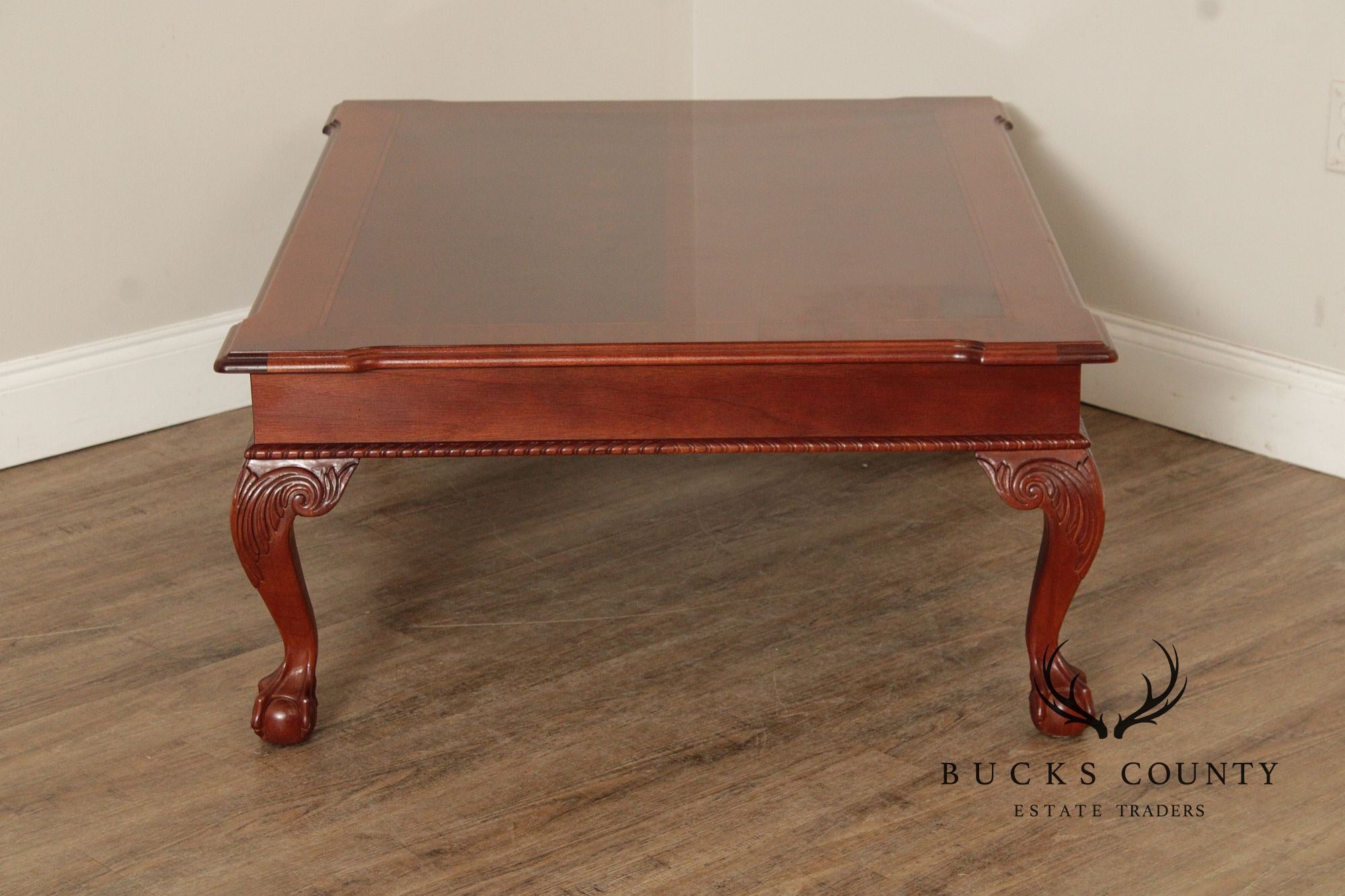 Ethan Allen '18th Century Mahogany' Ball and Claw Foot Coffee Table