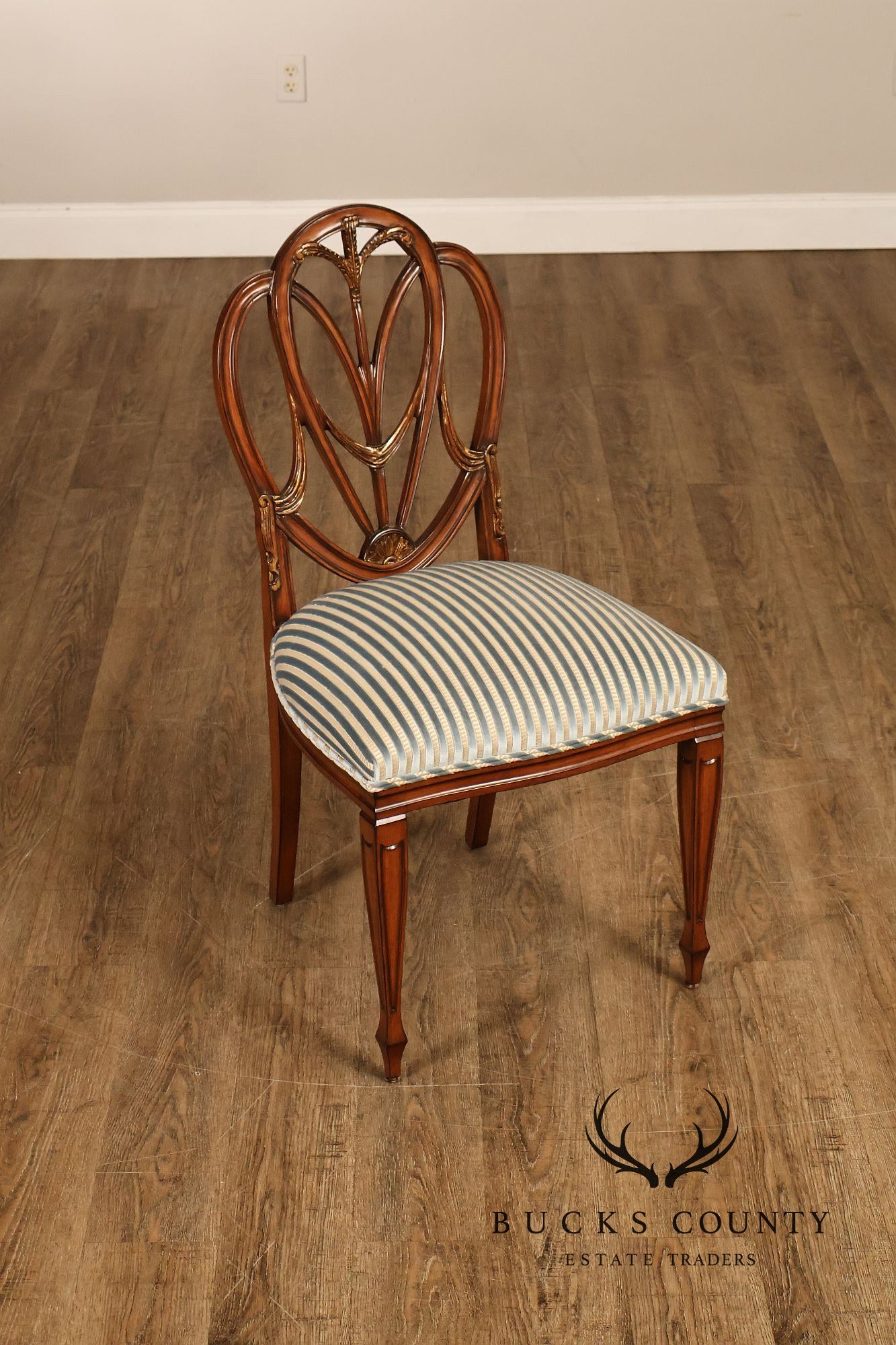 Hepplewhite Style Quality Set of Four Shield Back Dining Chairs