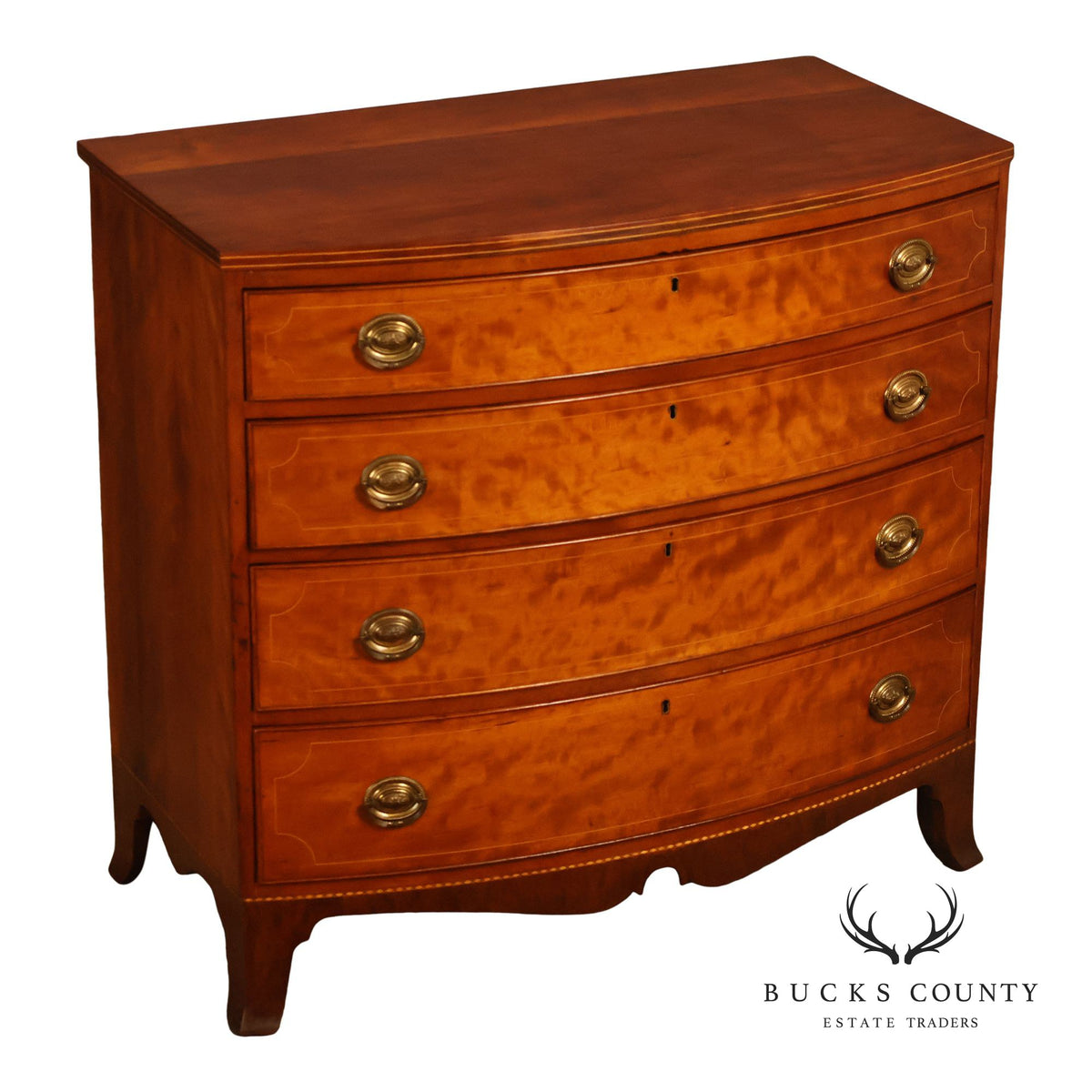 Federal Style Mahogany Bow Front Chest of Drawers