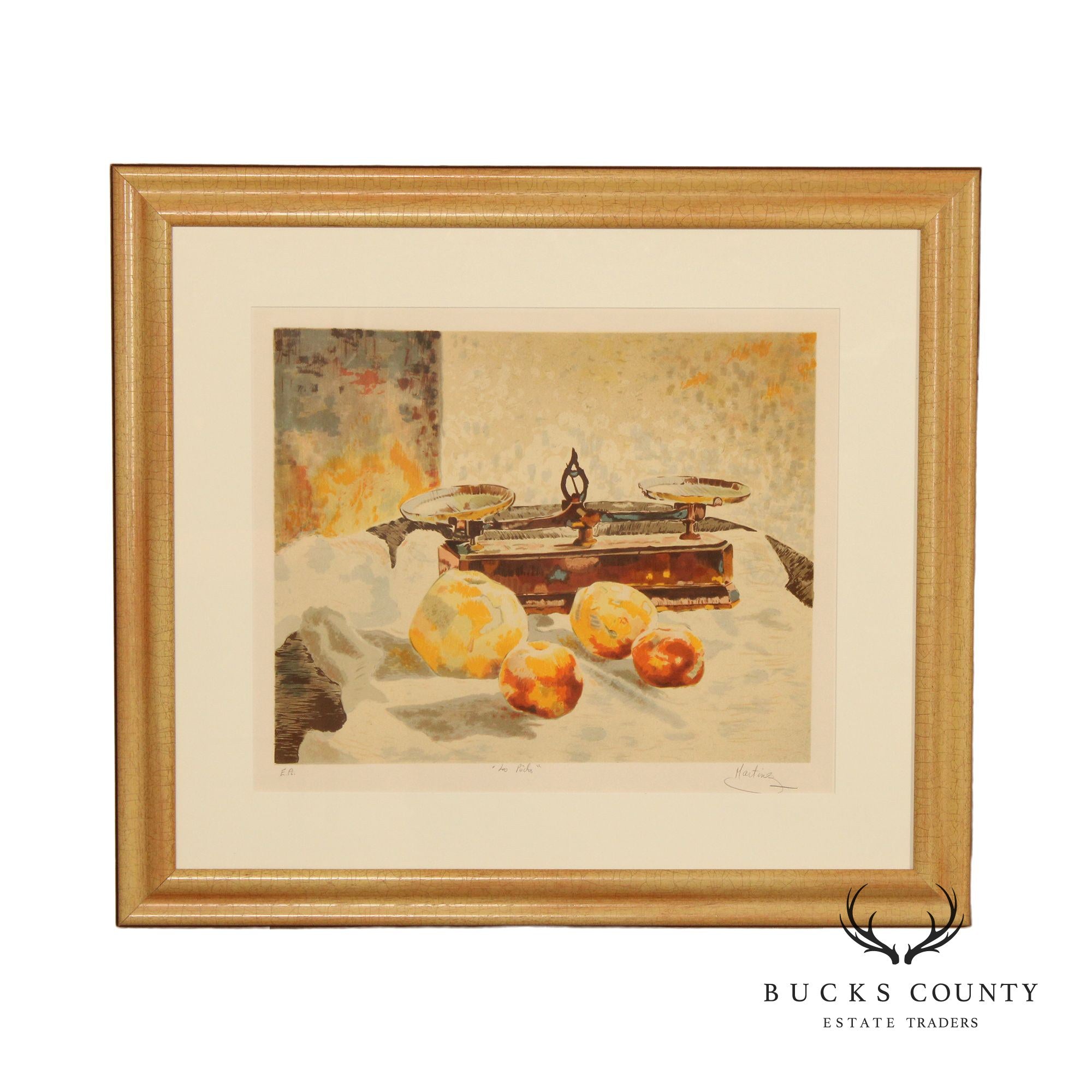 Martins Framed Print Still-Life of Peaches, 'Les Pêchs'