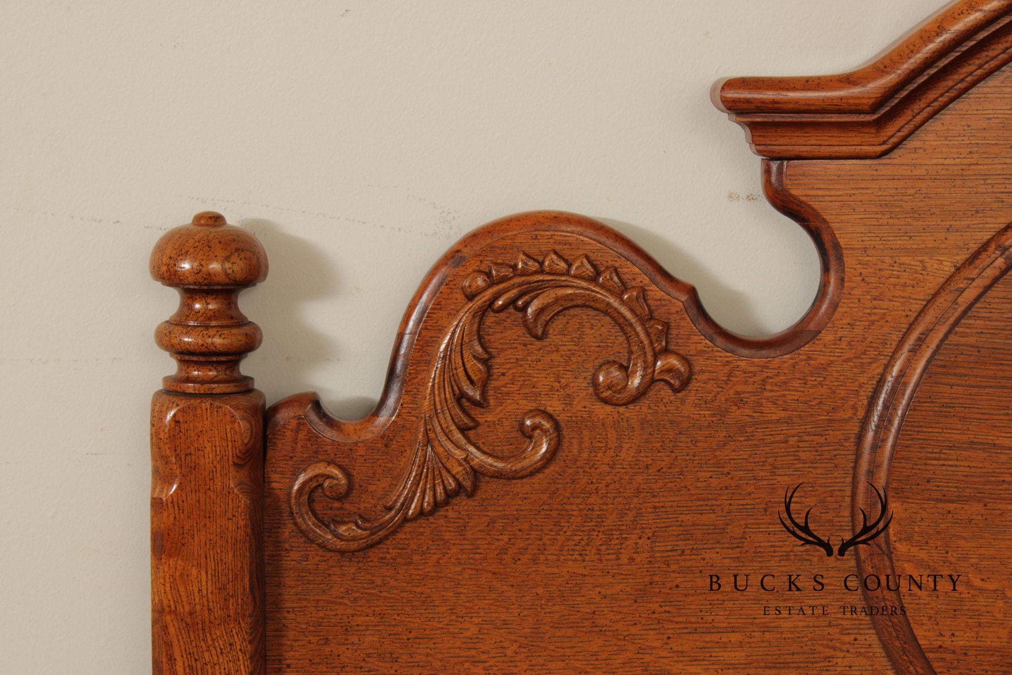 Lexington Victorian Style Carved Oak Queen Headboard
