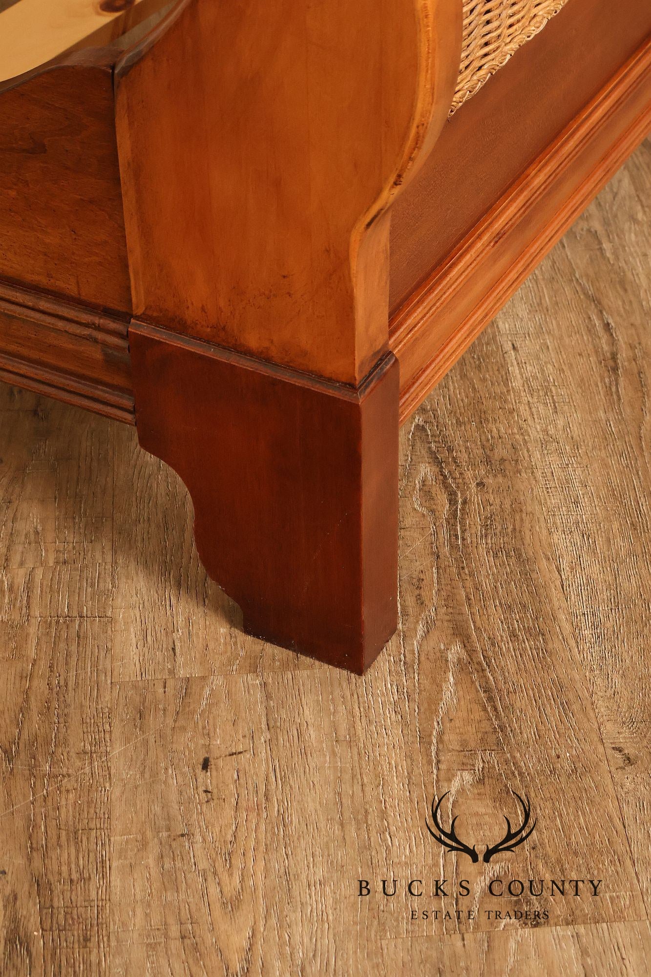 Lexington Cherry And Wicker Queen Sleigh Bed