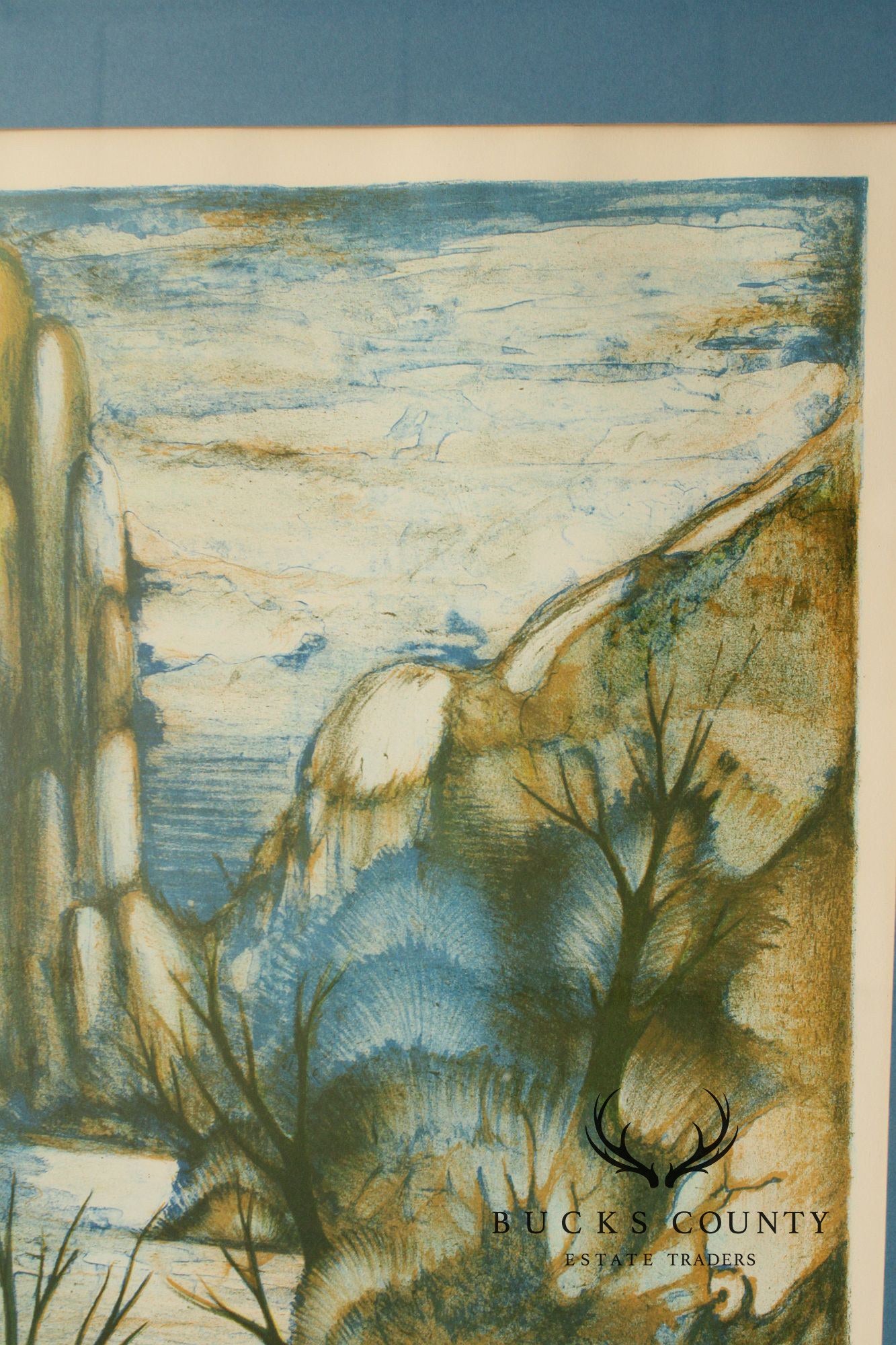 Vitali Orfeo Surrealist Style Landscape Lithograph