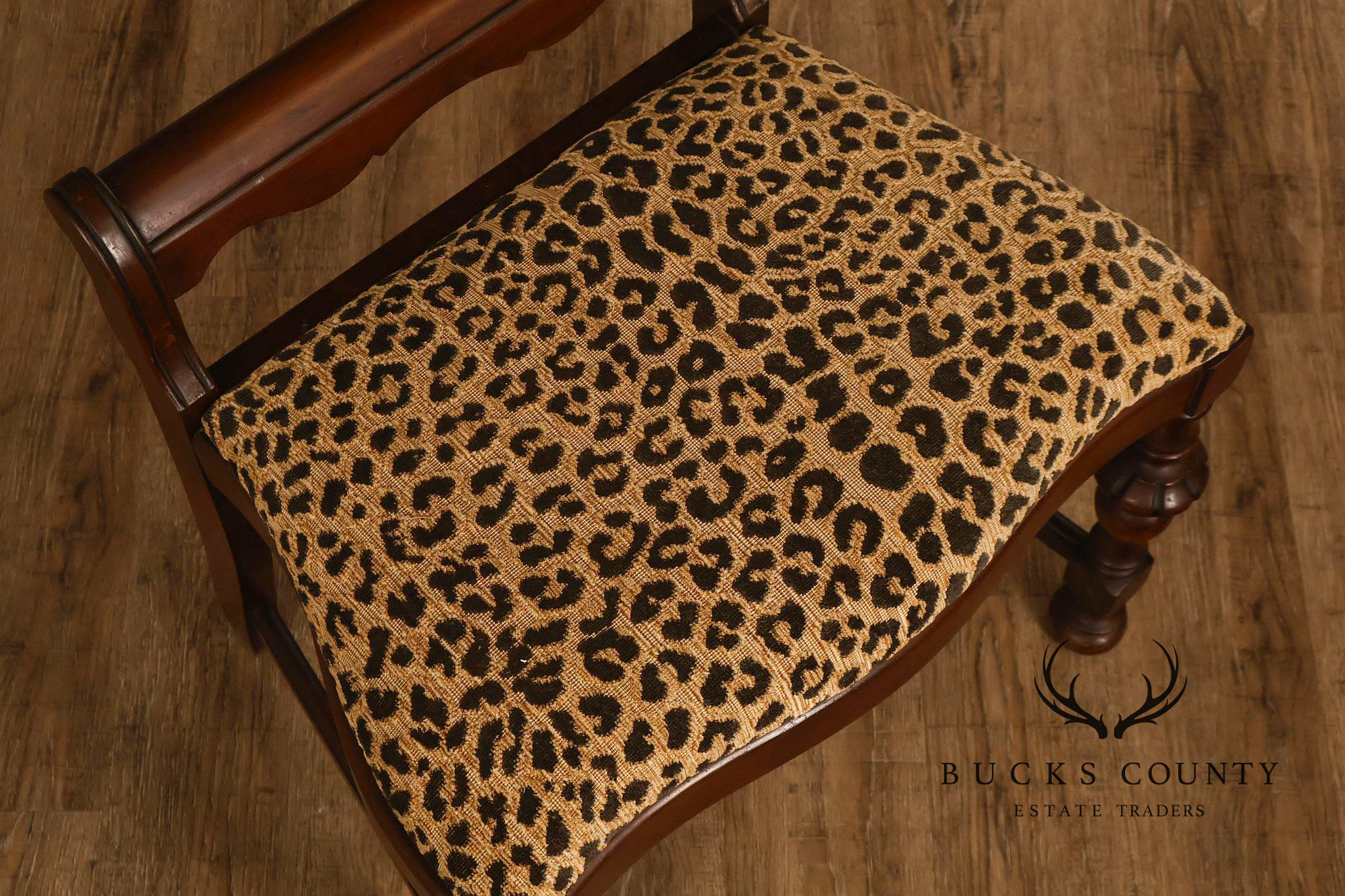 1930's Vintage Walnut Vanity Bench