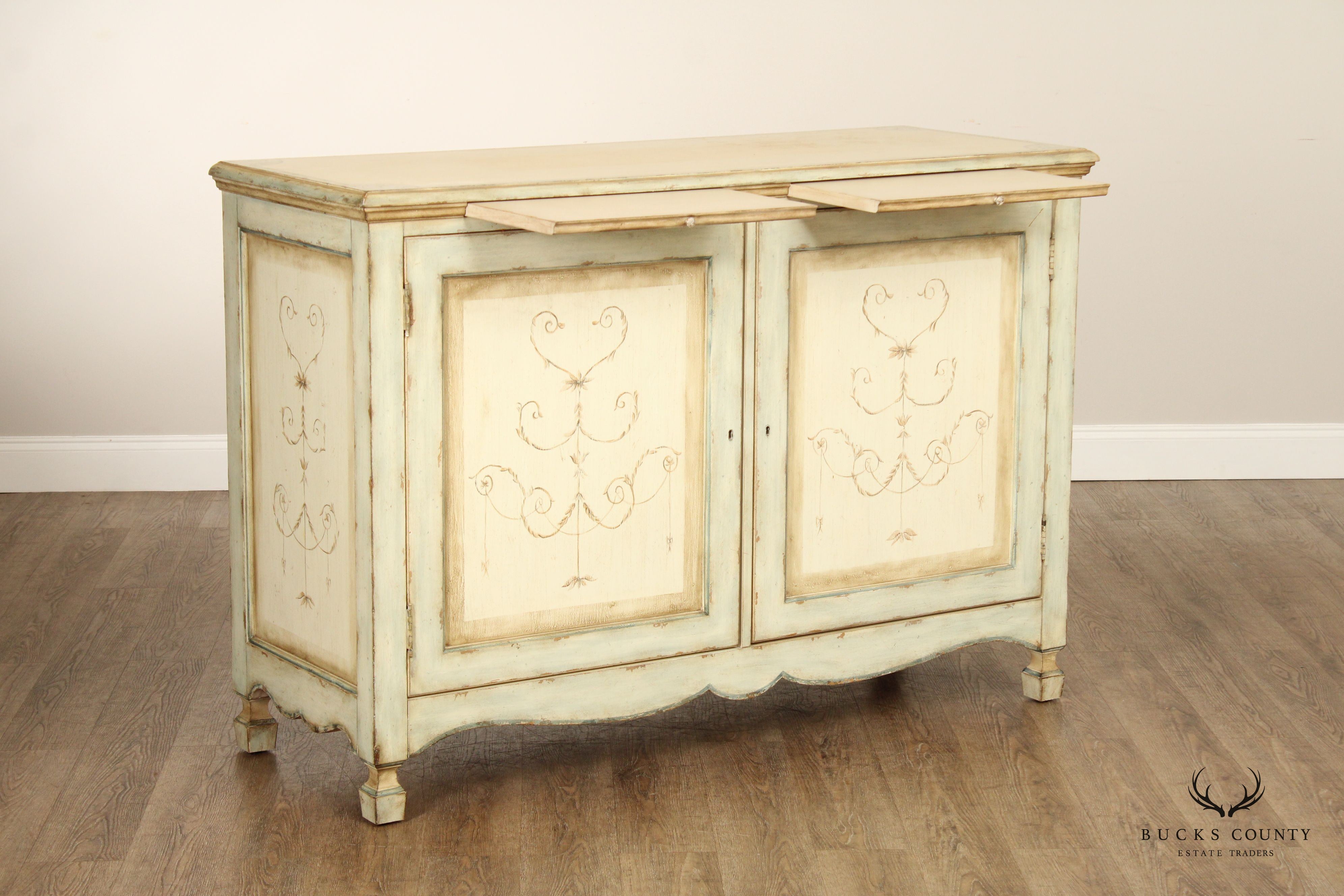 Century Furniture Italian Rustic European Style Distress Painted Buffet Sideboard