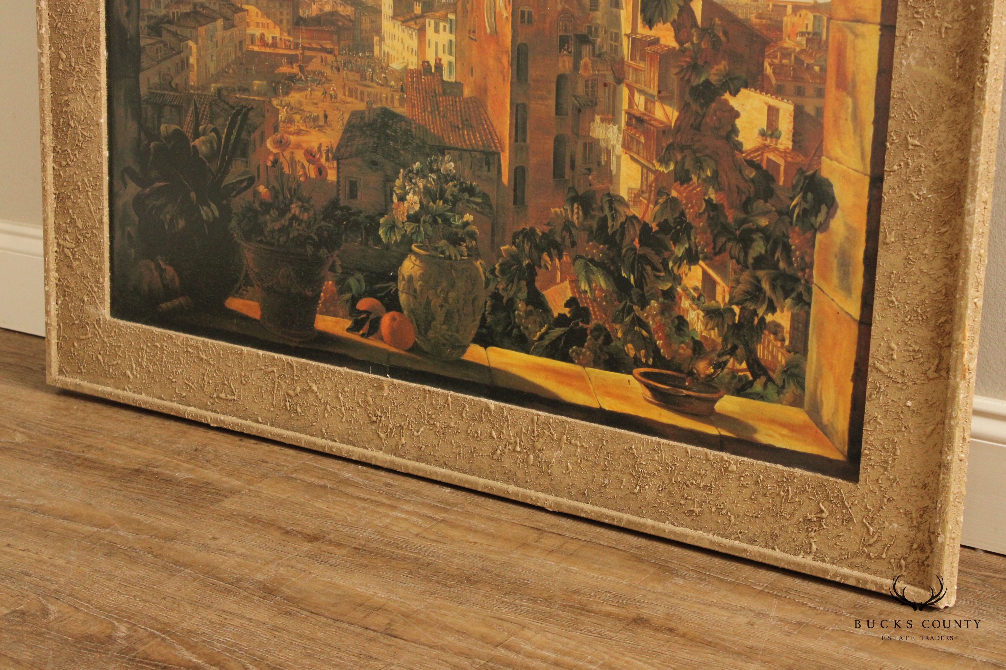 Italian Renaissance Style Rome Piazza Barberini Decorative Wall Art