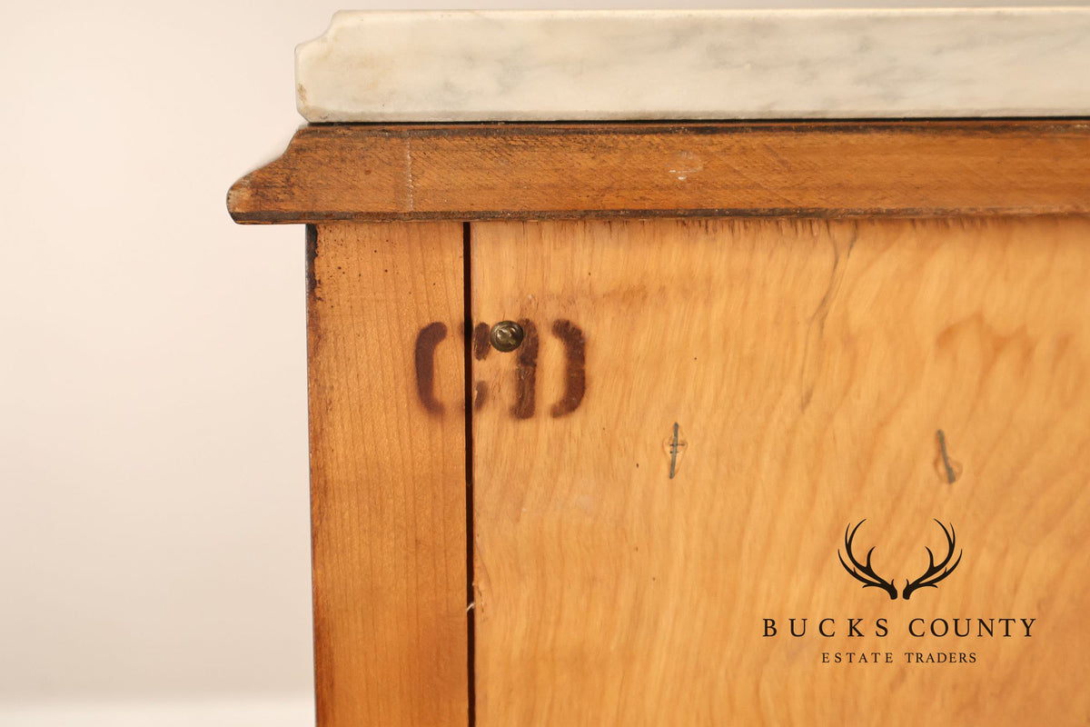 French Provincial Style Marble Top Tall Chest Of Drawers