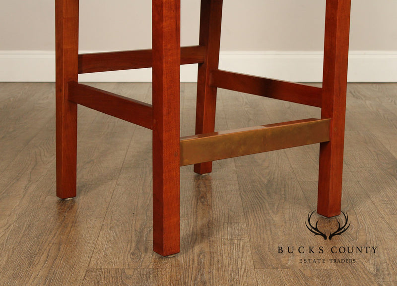 Stickley Mission Collection Set of Three Cherry Spindle Counter Stools