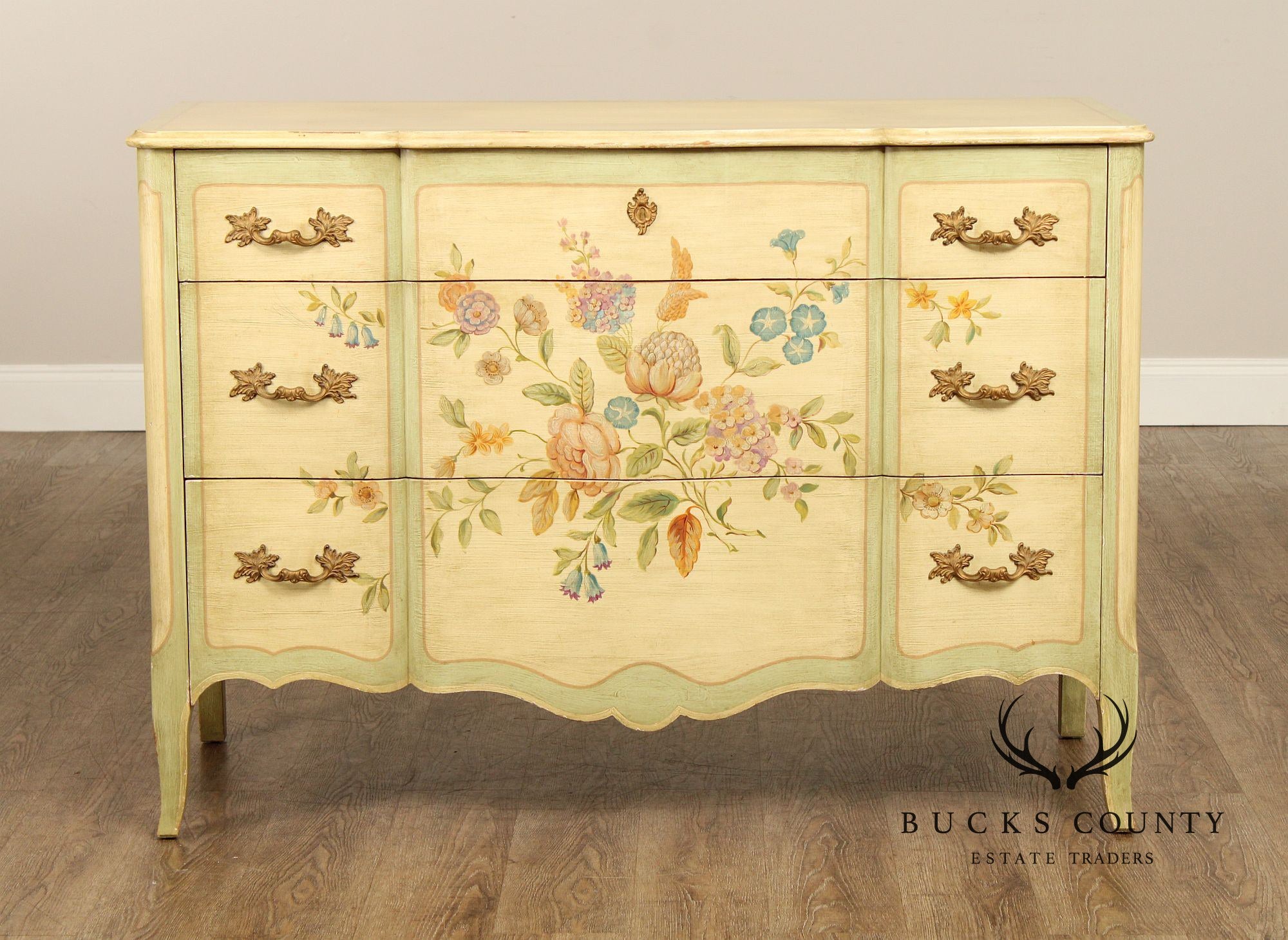 John Widdicomb Vintage French Provincial Style Painted Chest of Drawers