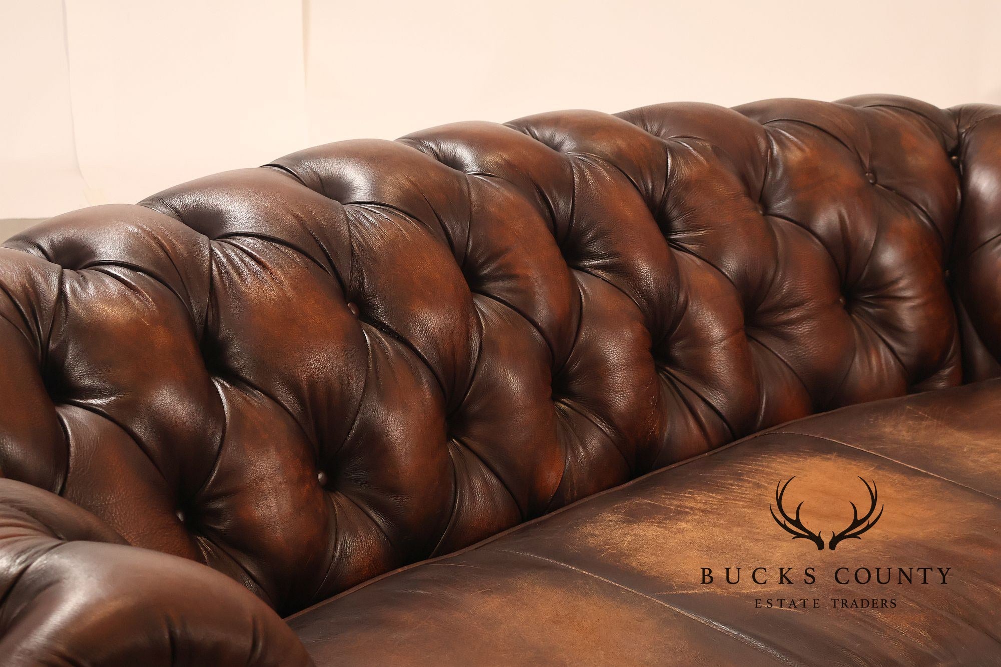 Randall Allen Tufted Leather Chesterfield Sofa