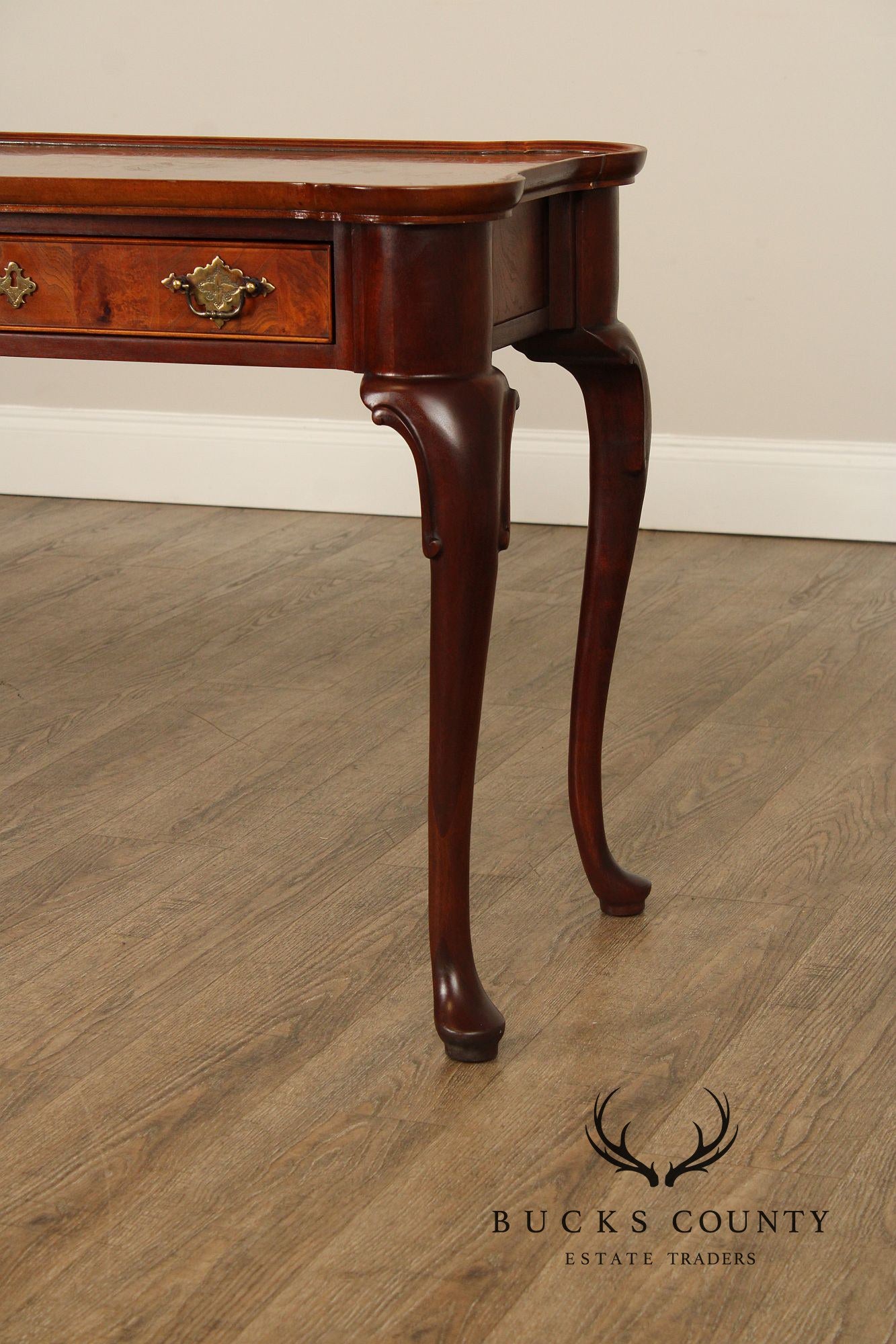 Georgian Style Burl Wood Console Table By Hekman