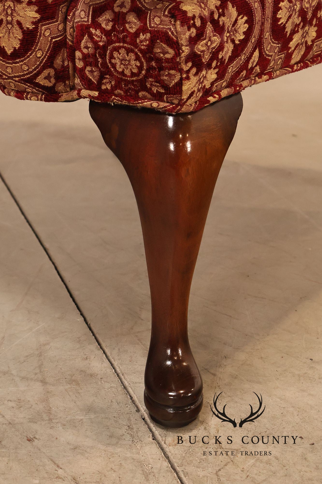 Smith & Watson Queen Anne Style Pair of Wing Chairs