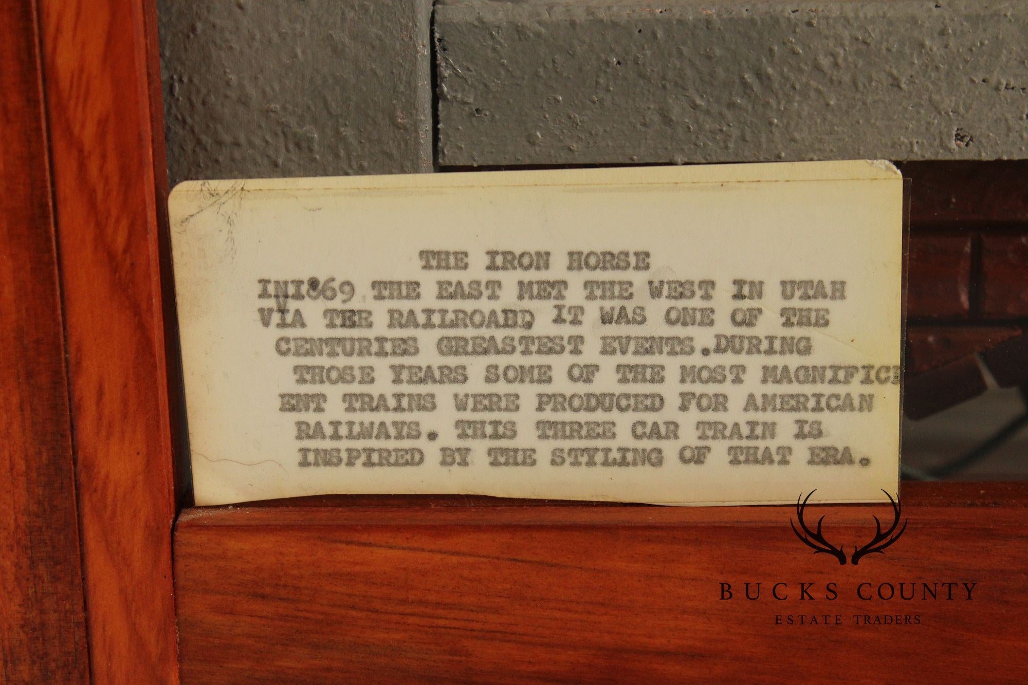 Philip Jacoby Carved Wood Model Train in Display Case