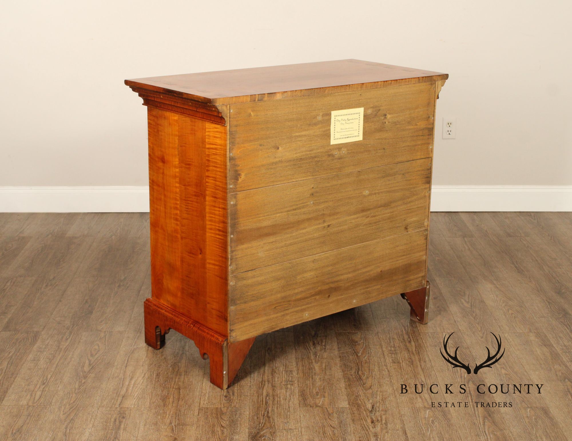 Oley Valley Reproductions Tiger Maple Chest Of Drawers