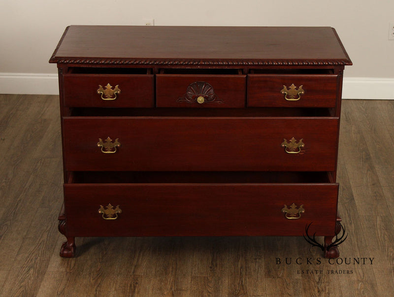 Chippendale Style Antique Bench Made Mahogany Chest of Drawers