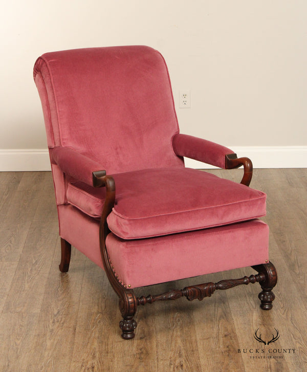 English Regency Style Mahogany Open Lounge Chair