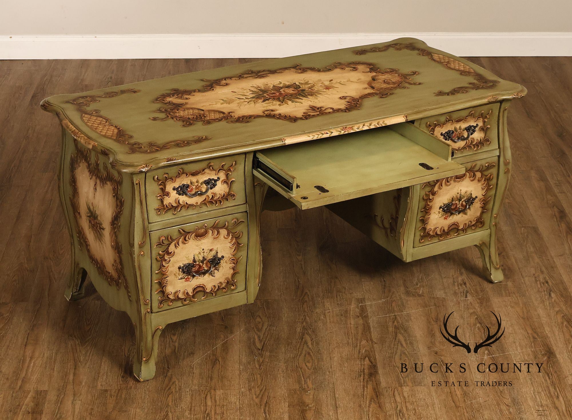 Lane Italian Rococo Style Painted Writing Desk
