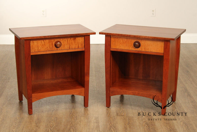Stickley Mission Collection Pair of Cherry Harvey Ellis Open Nightstands