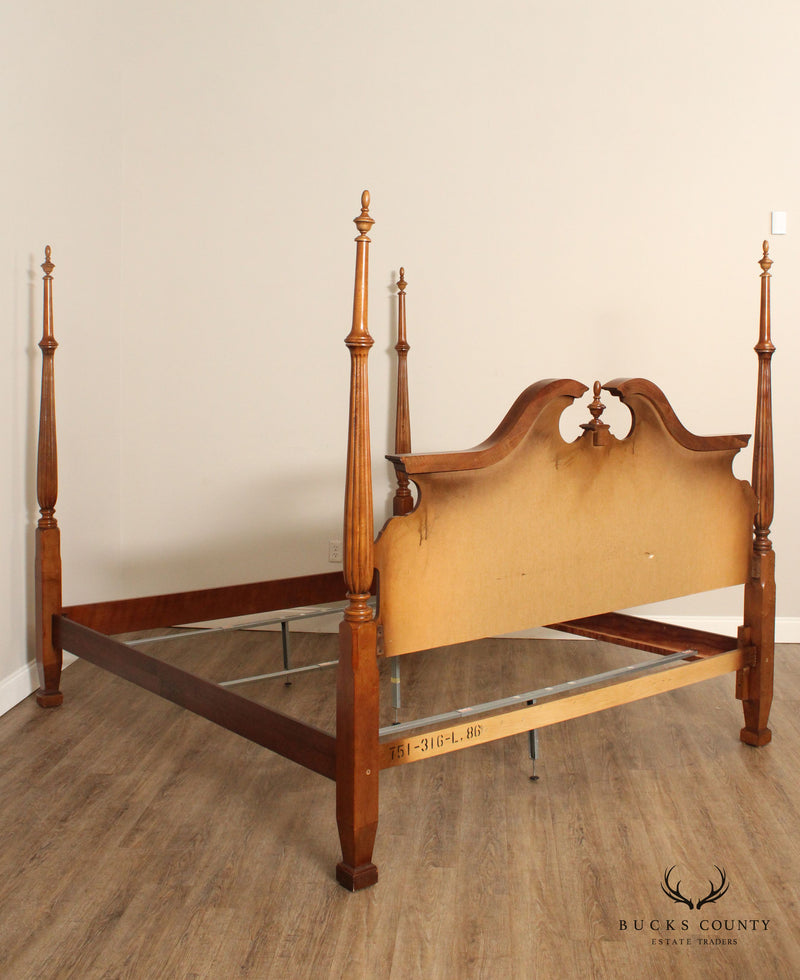 Chippendale Style Carved Cherry Poster Bed California King Poster Bed