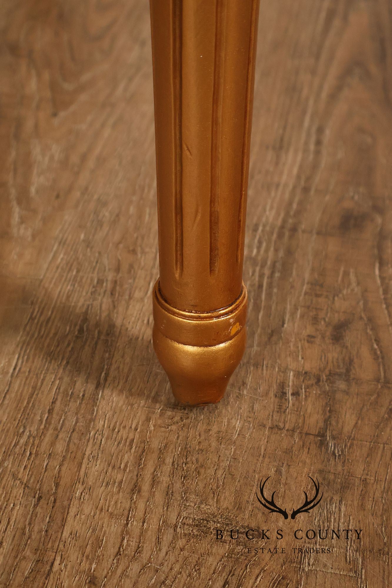 Louis XVI Style Giltwood Armchair With Black Upholstery