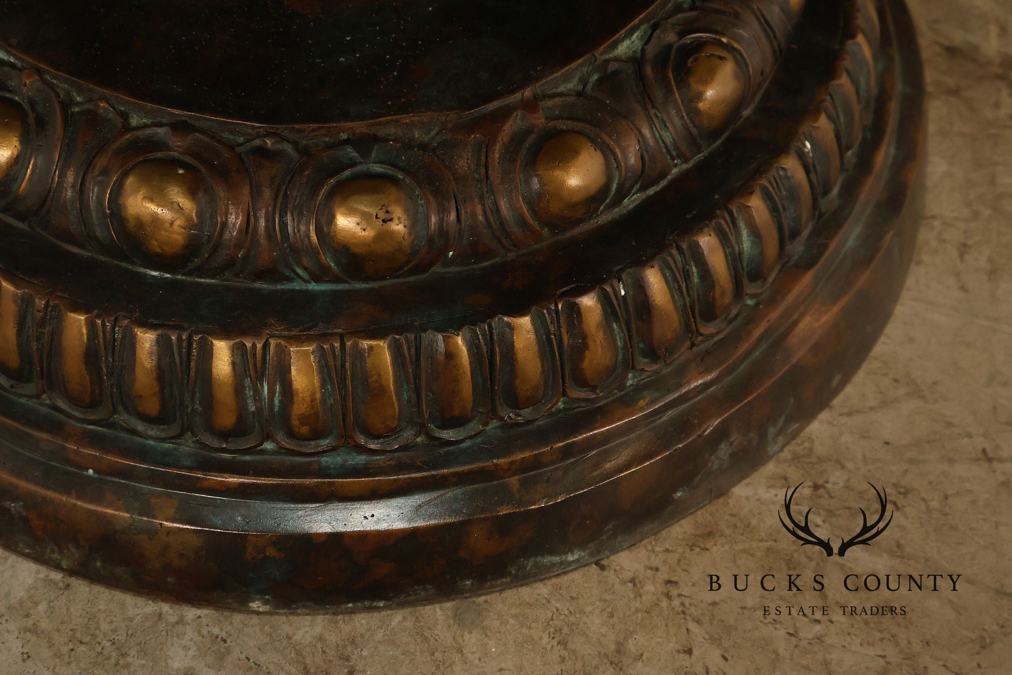 Monumental Brass Urn Form  Double Pedestal Glass Top Dining Table