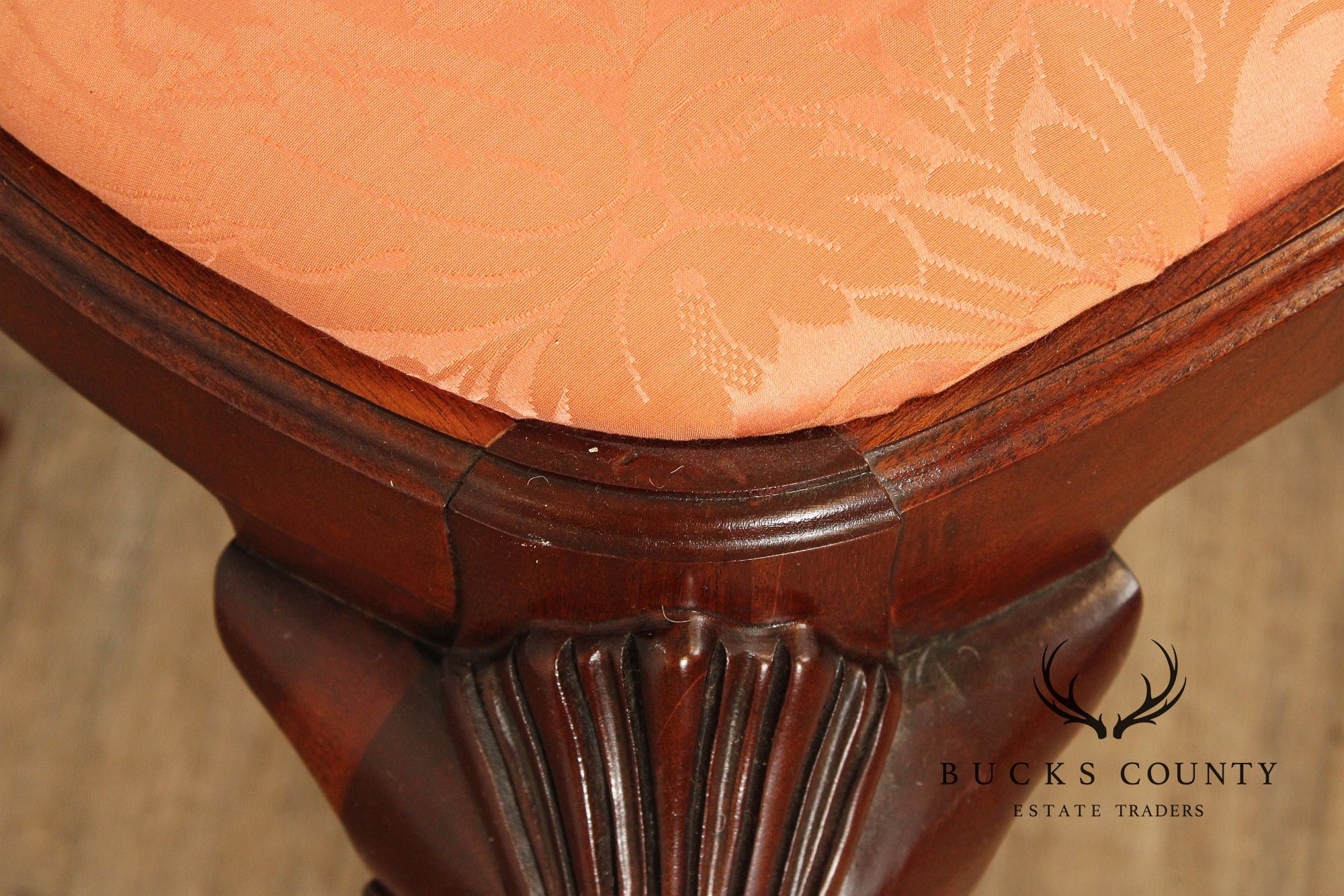 Baker Furniture Chippendale Style Carved Mahogany Stool