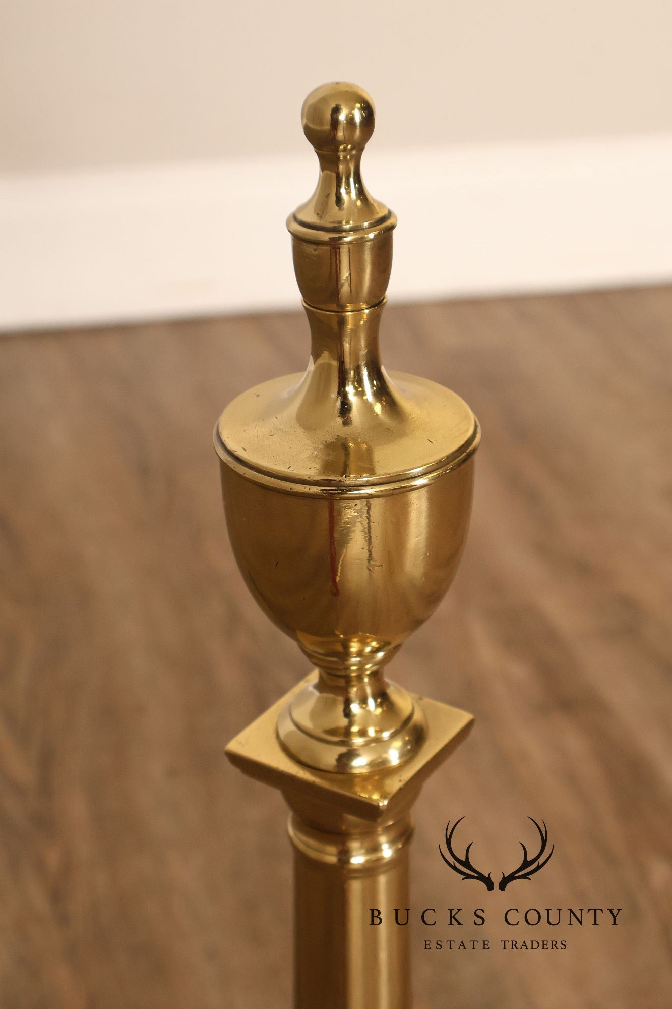 Federal Style Pair Of Brass Andirons