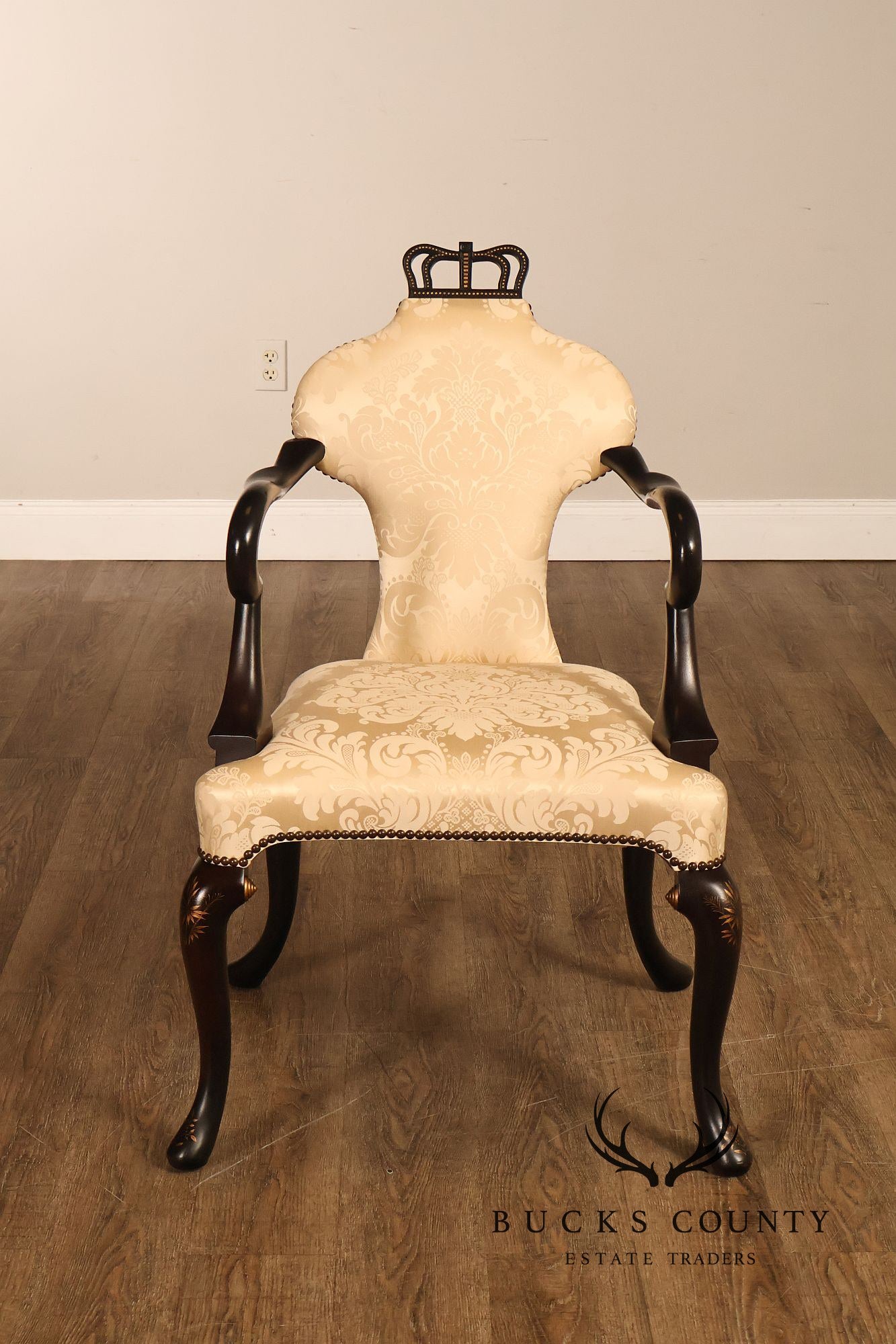 Baker Stately Homes Queen Anne Style Crown Armchair