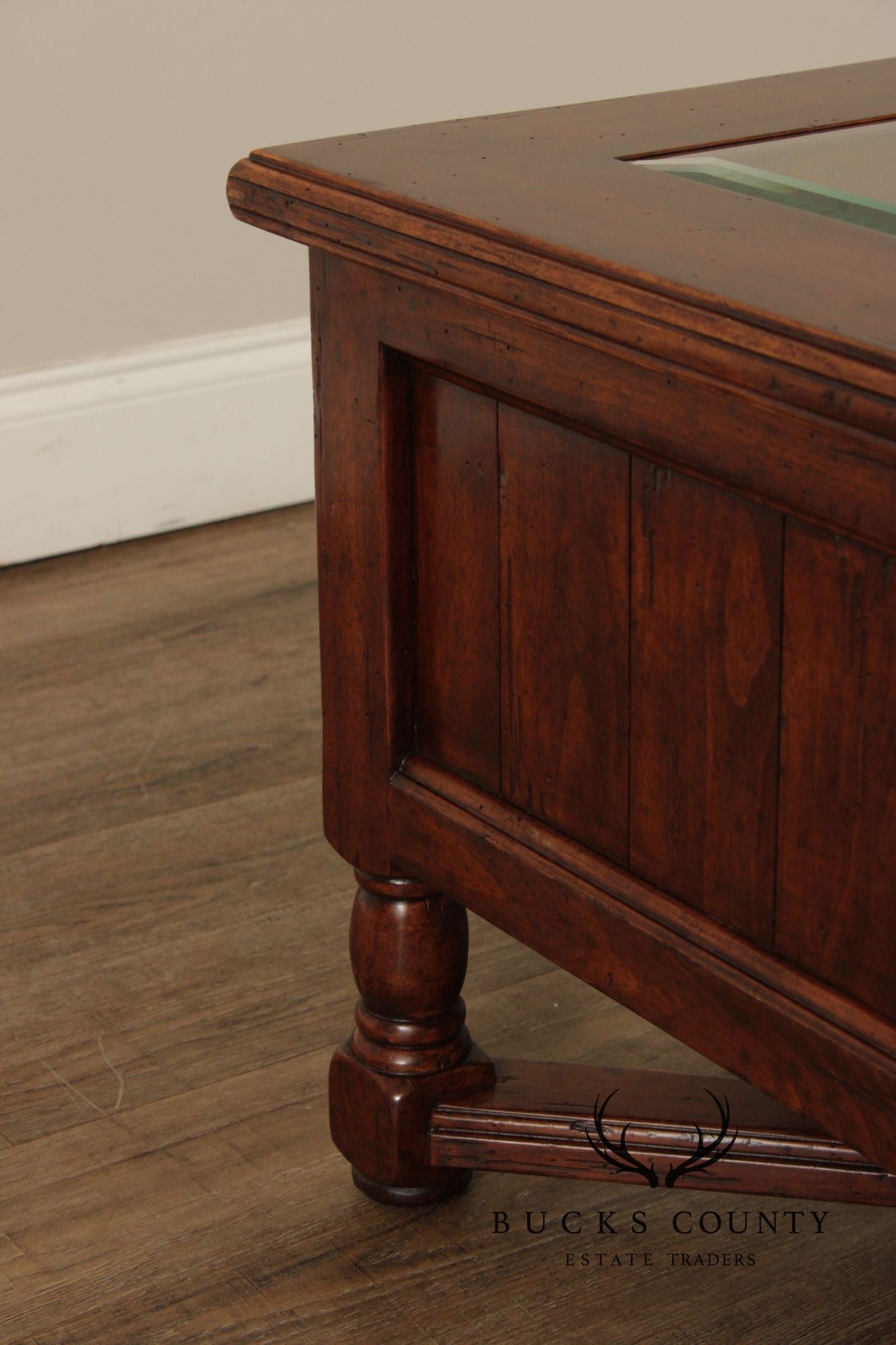 Bausman & Co. Glass Top Storage Coffee Table