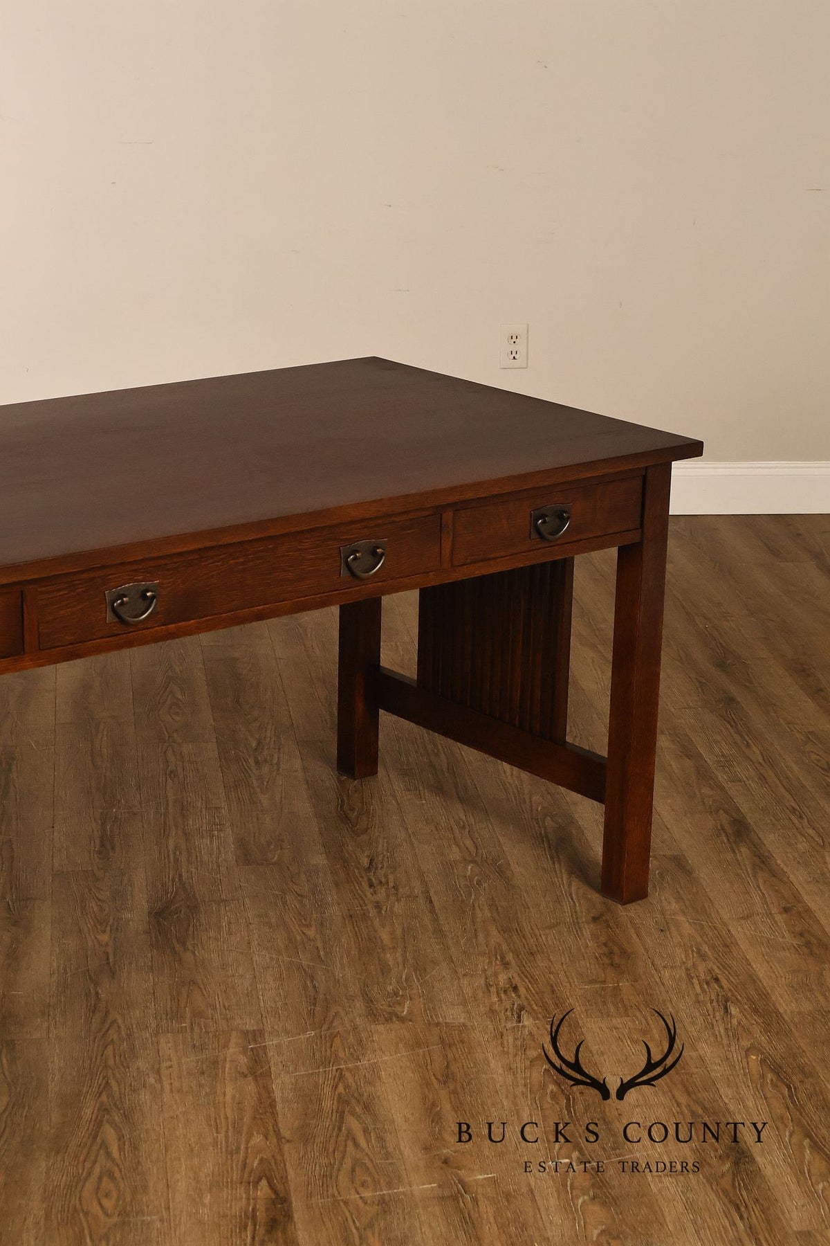 Stickley Mission Collection Oak Three-Drawer Writing Desk