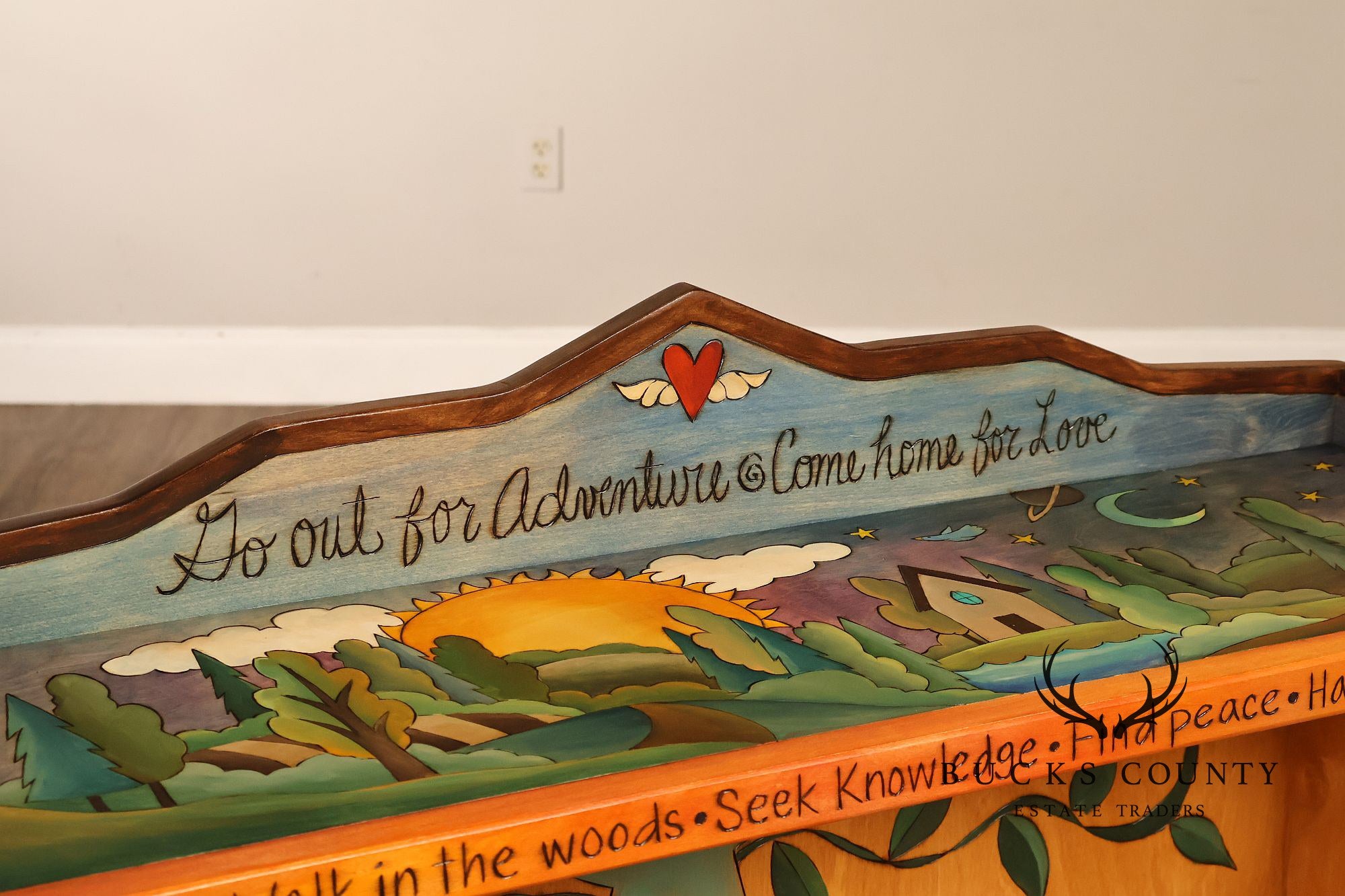 Sticks Artisan Hand Painted Open Bookcase