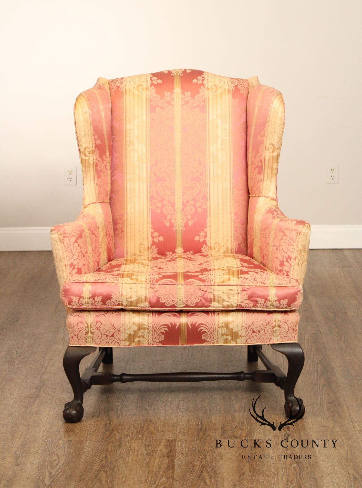 Chippendale Style Ball and Claw Foot Wing Chair